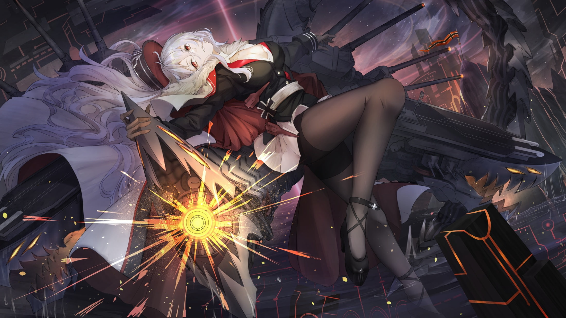 girl, weapons, Azur Lane, 1080P, Pose, HD Wallpaper