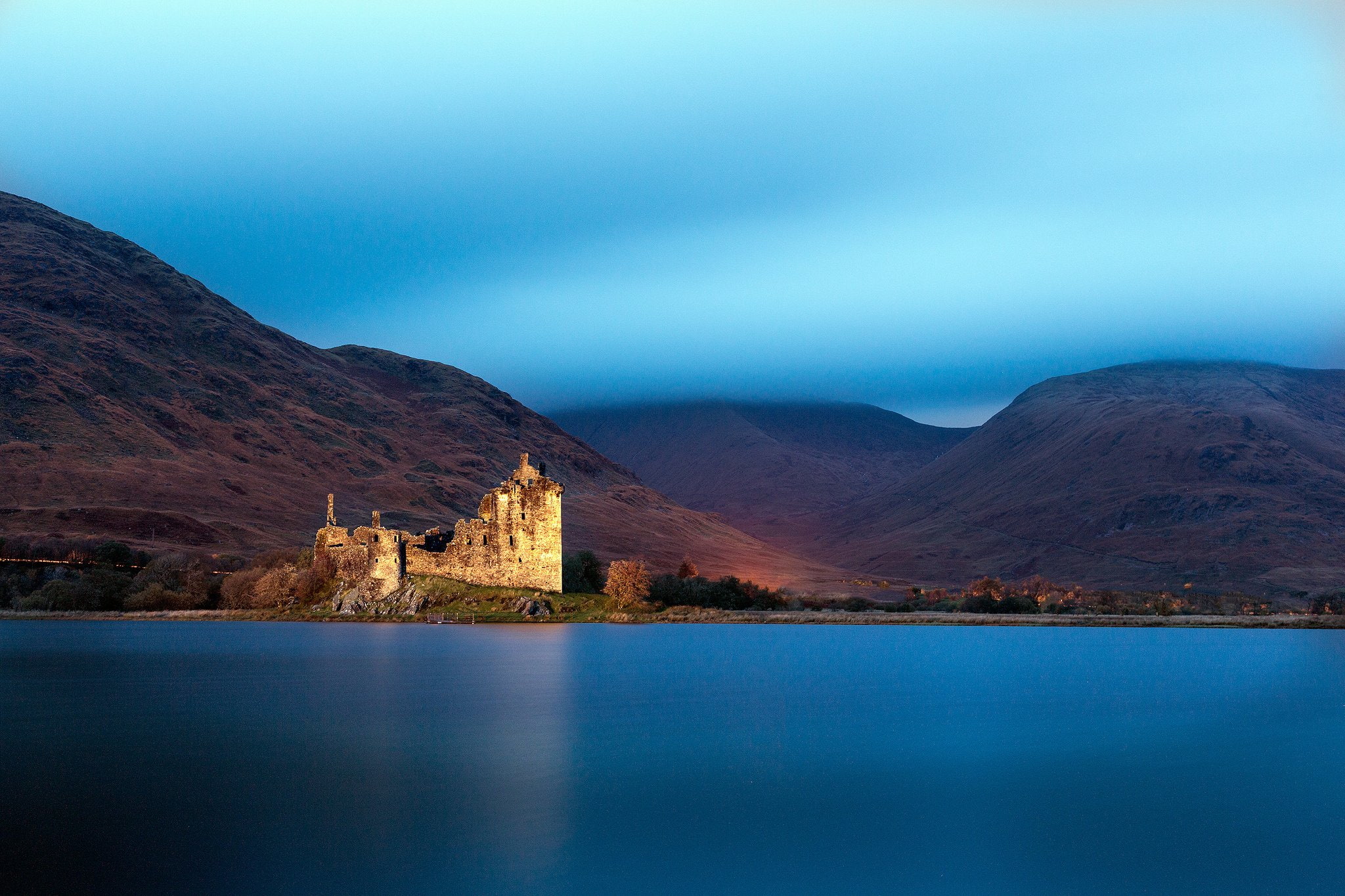 great, castle, 1080P, kilchurn, scotland, britain, awe, loch, mountains, lake, HD Wallpaper
