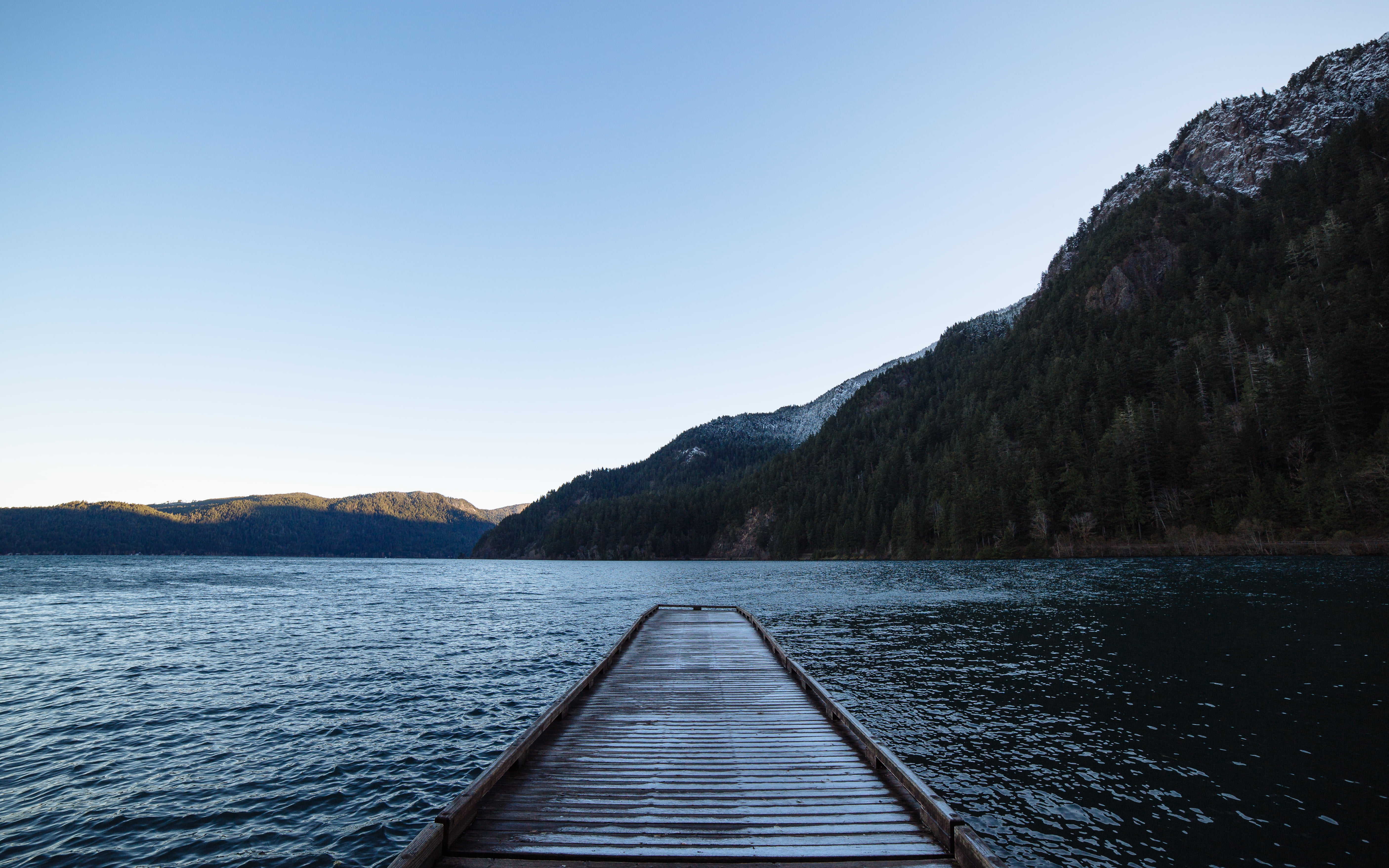 Aspherical, morning, forest, washington, cold, Samyang, nature, lake crescent, Wise, wood - Material, body of water, mountain  lake, scenics, F2.8, landscape, HD Wallpaper