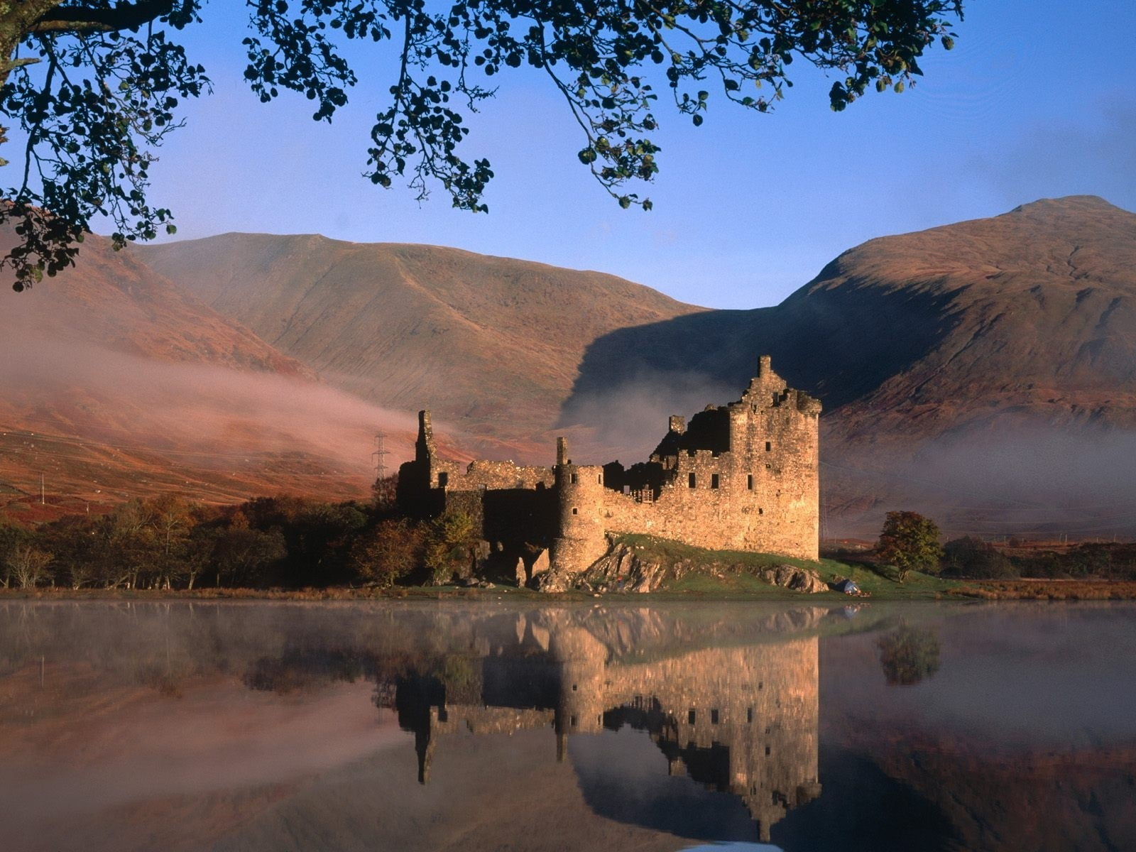 tree, sky, reflection, no people, travel destinations, nature, tranquility, outdoors, architecture, water, beauty in nature, tranquil scene, Scotland, day, HD Wallpaper