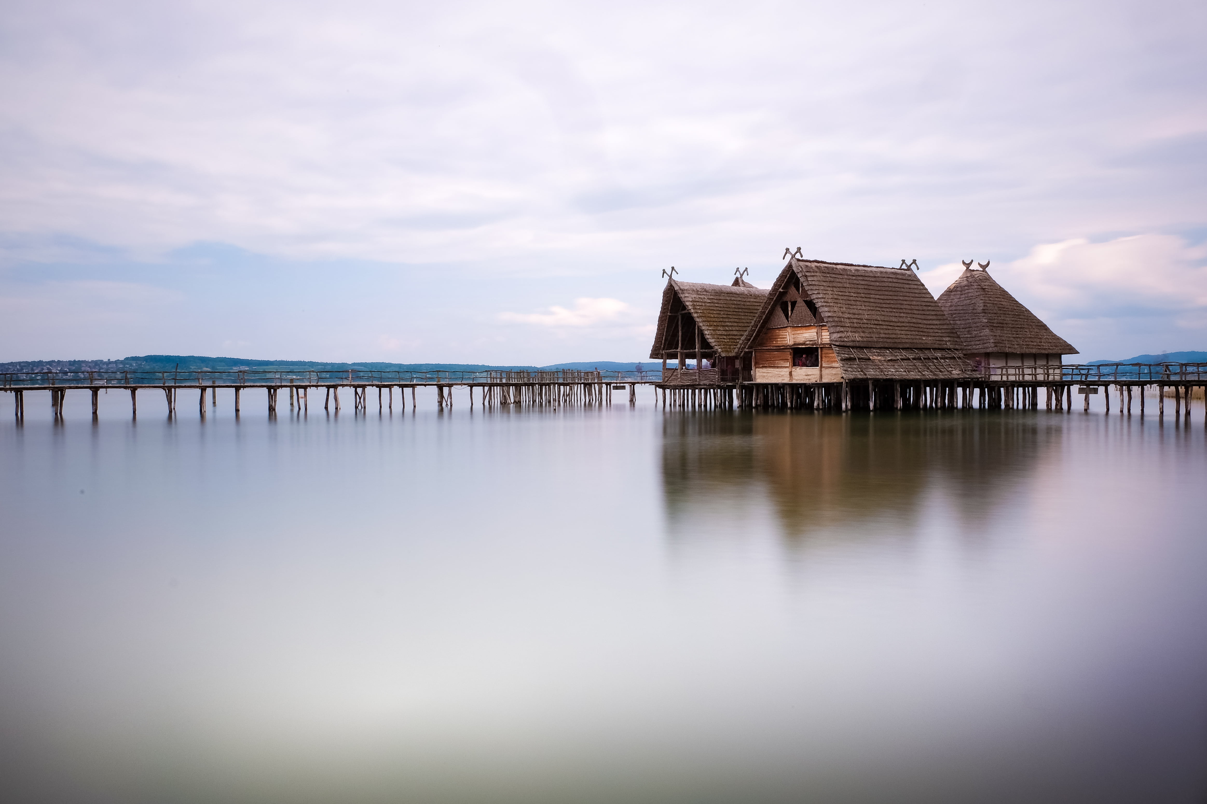 Exposure, body, house, Bodensee, 4K, Lake Dwelling, water, Fuji, Stone Age, x-t1, grey, body of water, filter, Deutschland, Germany, HD Wallpaper