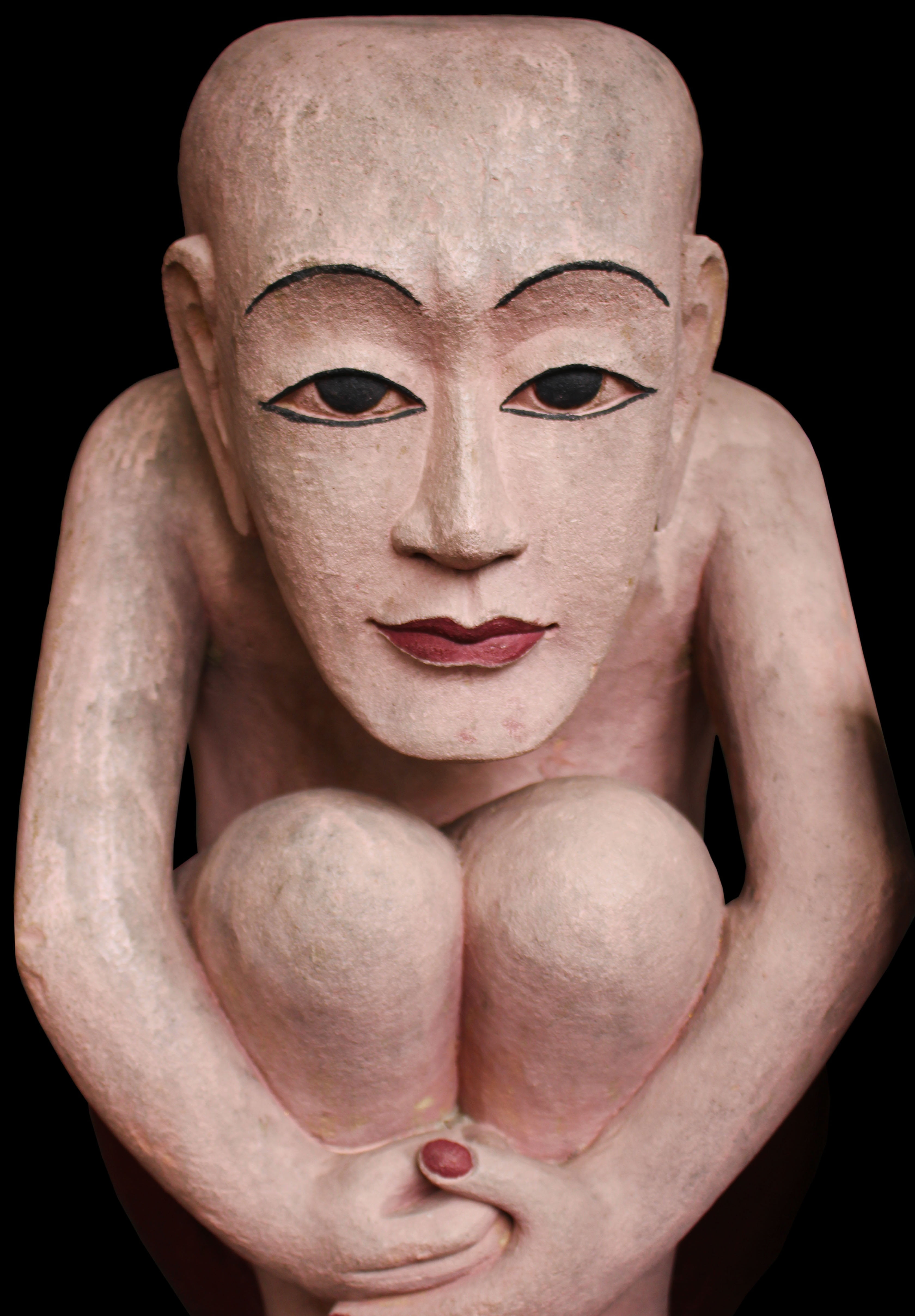 head, bizarre, art and craft, decoration, human body part, creativity, gargoyle, male, indoors, cut out, people, adult, face, hairless, representation, Phone HD Wallpaper