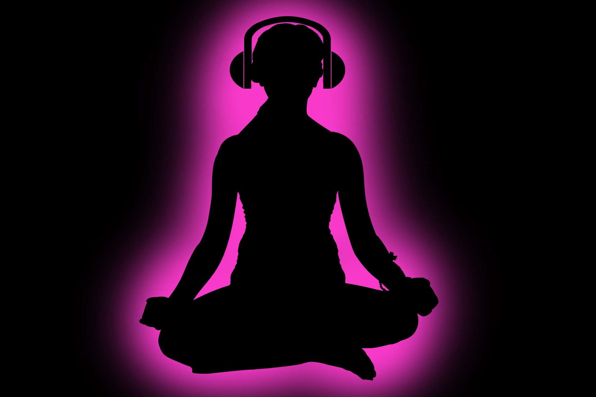 unrecognizable person, listening, balance, women, sound, one person, studio shot, back lit, headphones, dark, pink, nightlife, teenager, indoors, human body part, HD Wallpaper