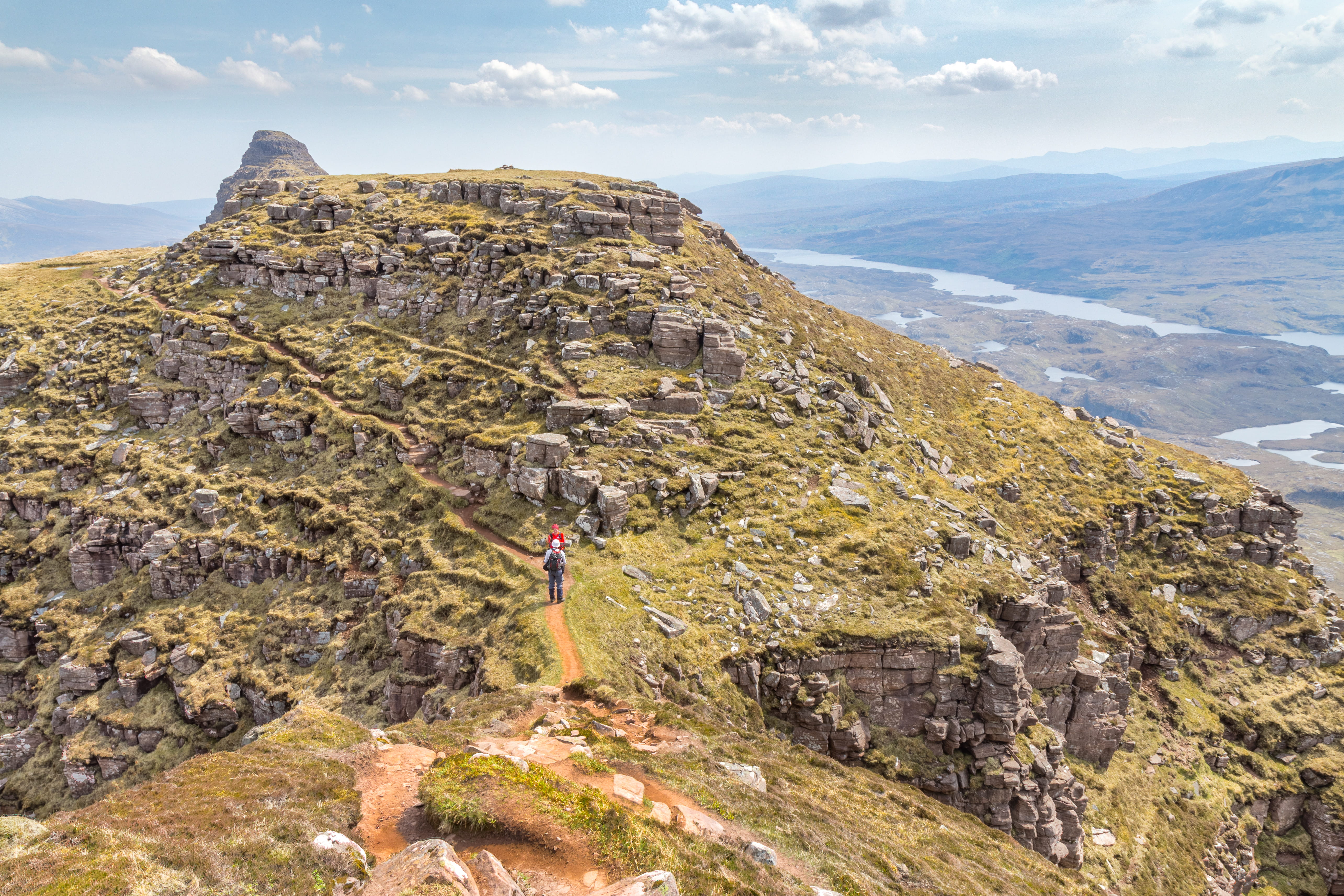 suilven, adventure, tranquil scene, cloud - sky, united kingdom, nature, mountain peak, landscape, non-urban scene, rock, outdoors, lairg, scenics - nature, HD Wallpaper