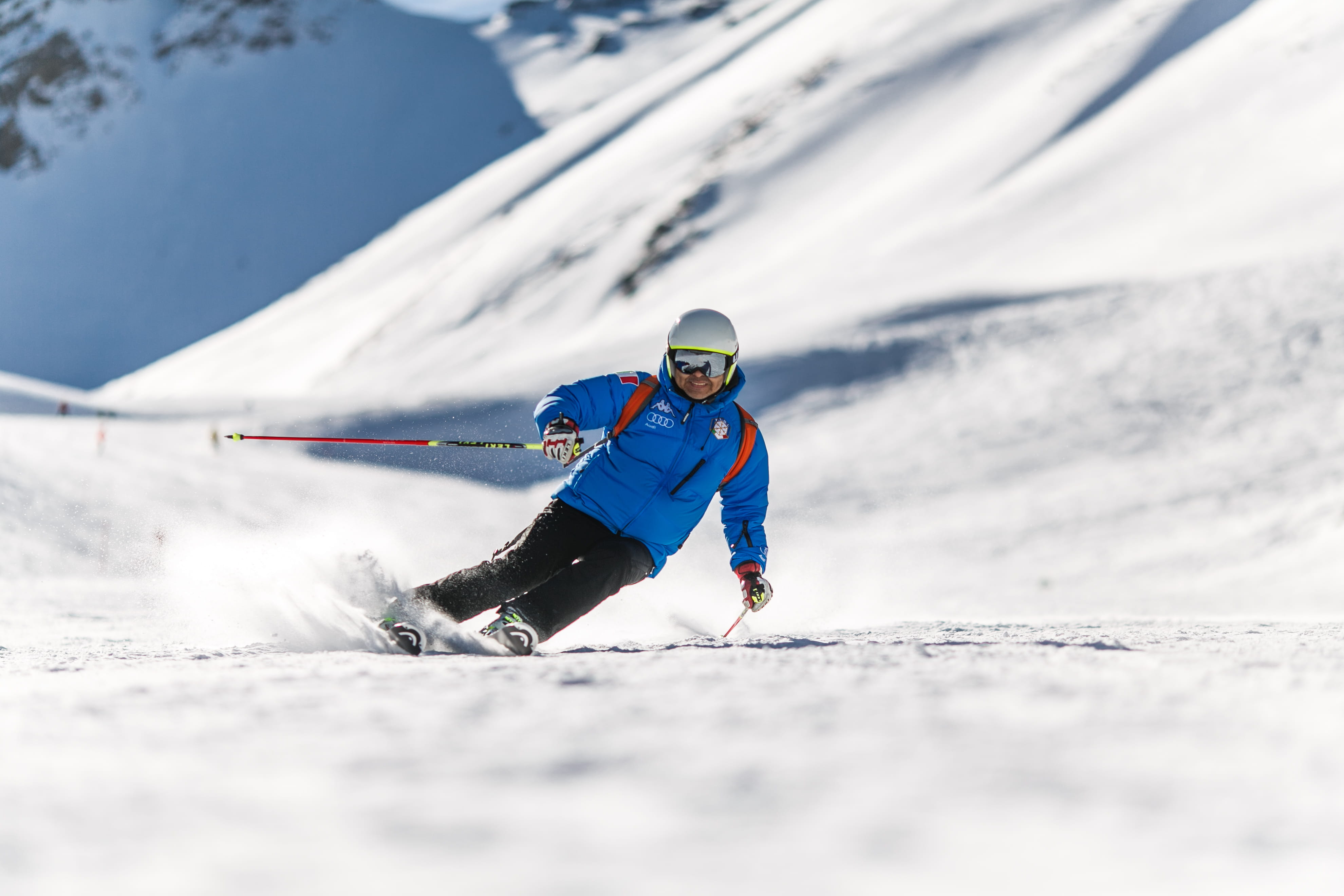 fast, cold, daytime, motion, skill, recreation, snow, mountain, goggles, bed, one person, outdoors, headwear, cold temperature, snow capped, sport, winter sport, HD Wallpaper