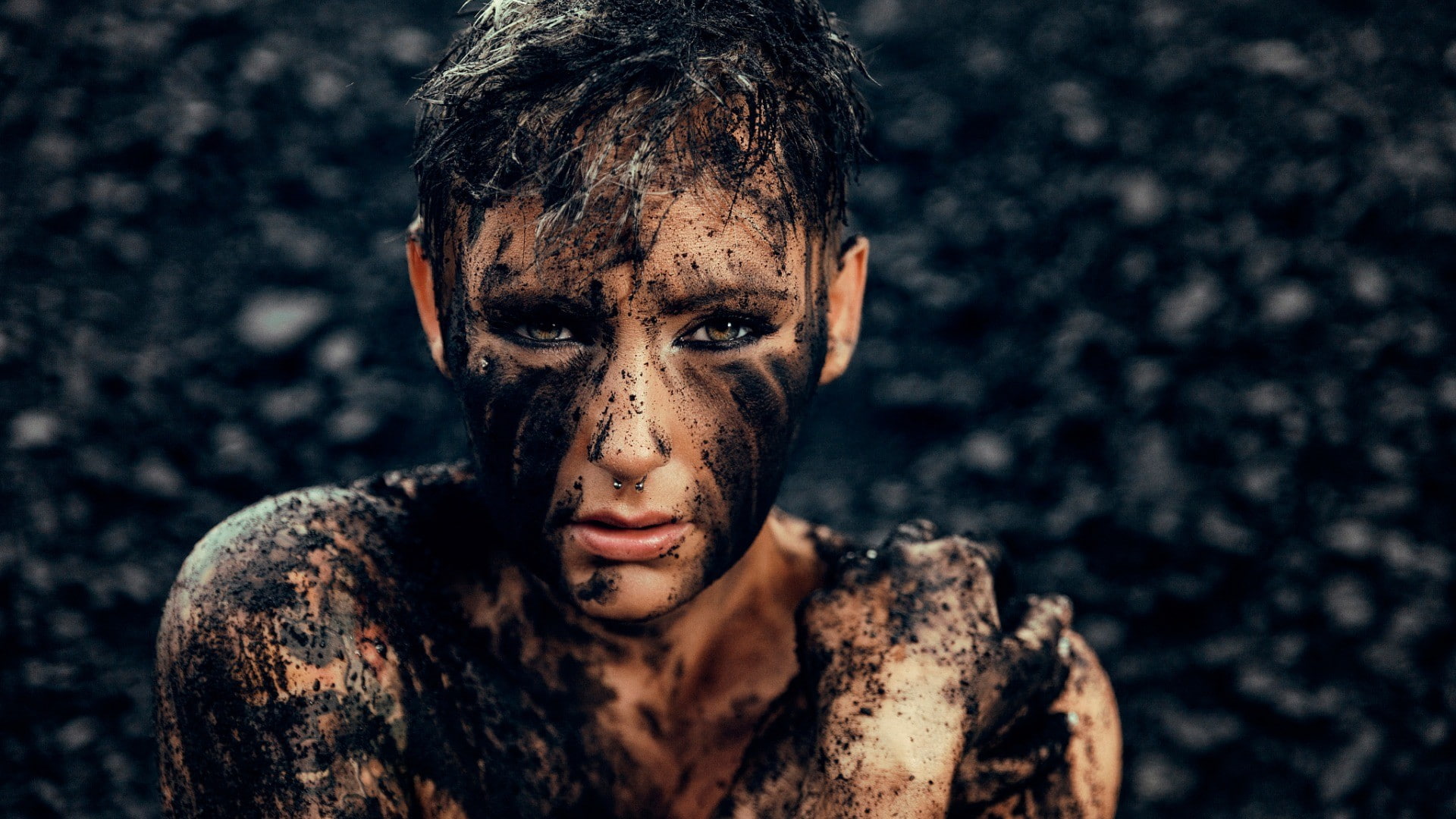 photography, 1080P, dirt, mud, women, HD Wallpaper
