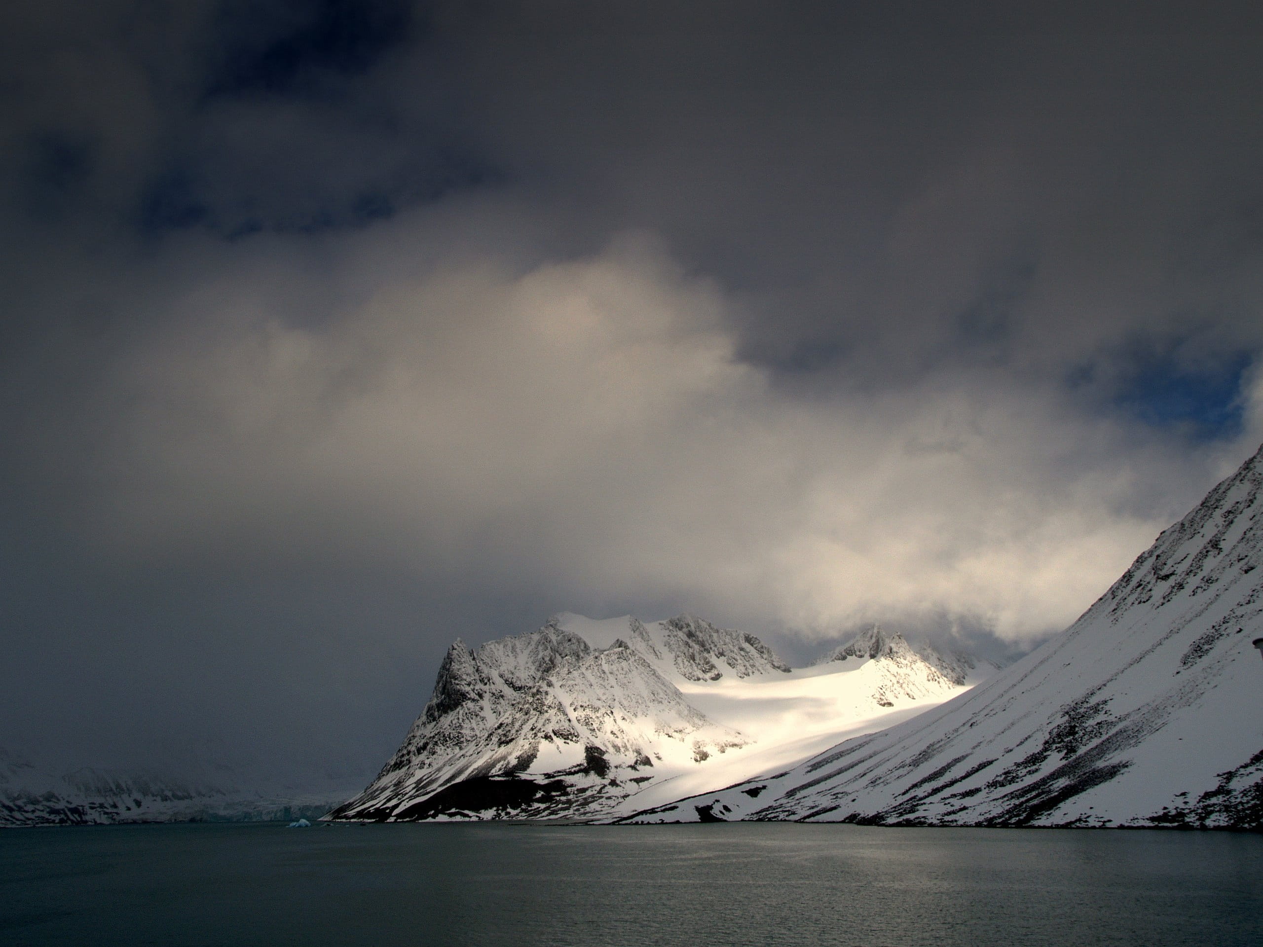 mountain peak, mountain, Cruise, dramatic sky, sky, cold temperature, beauty in nature, cloud - sky, lagoon, water, landscape, scenics - nature, tranquility, HD Wallpaper