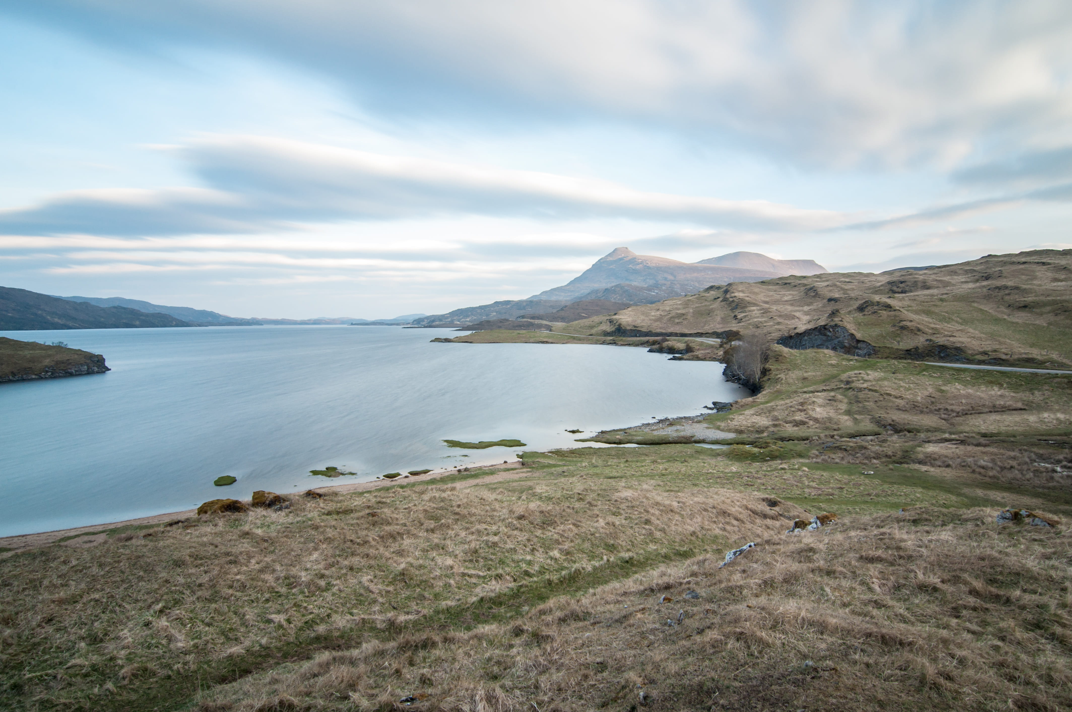 scotland, outdoors, cloud - sky, nature, idyllic, 4K, travel, long_exposure, water, beauty in nature, wide_angle, united kingdom, land, day, tranquility, HD Wallpaper
