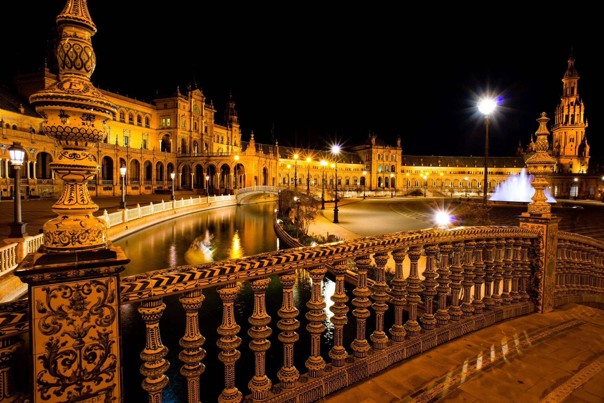night, Sevilla, 1080P, Spain, city, HD Wallpaper