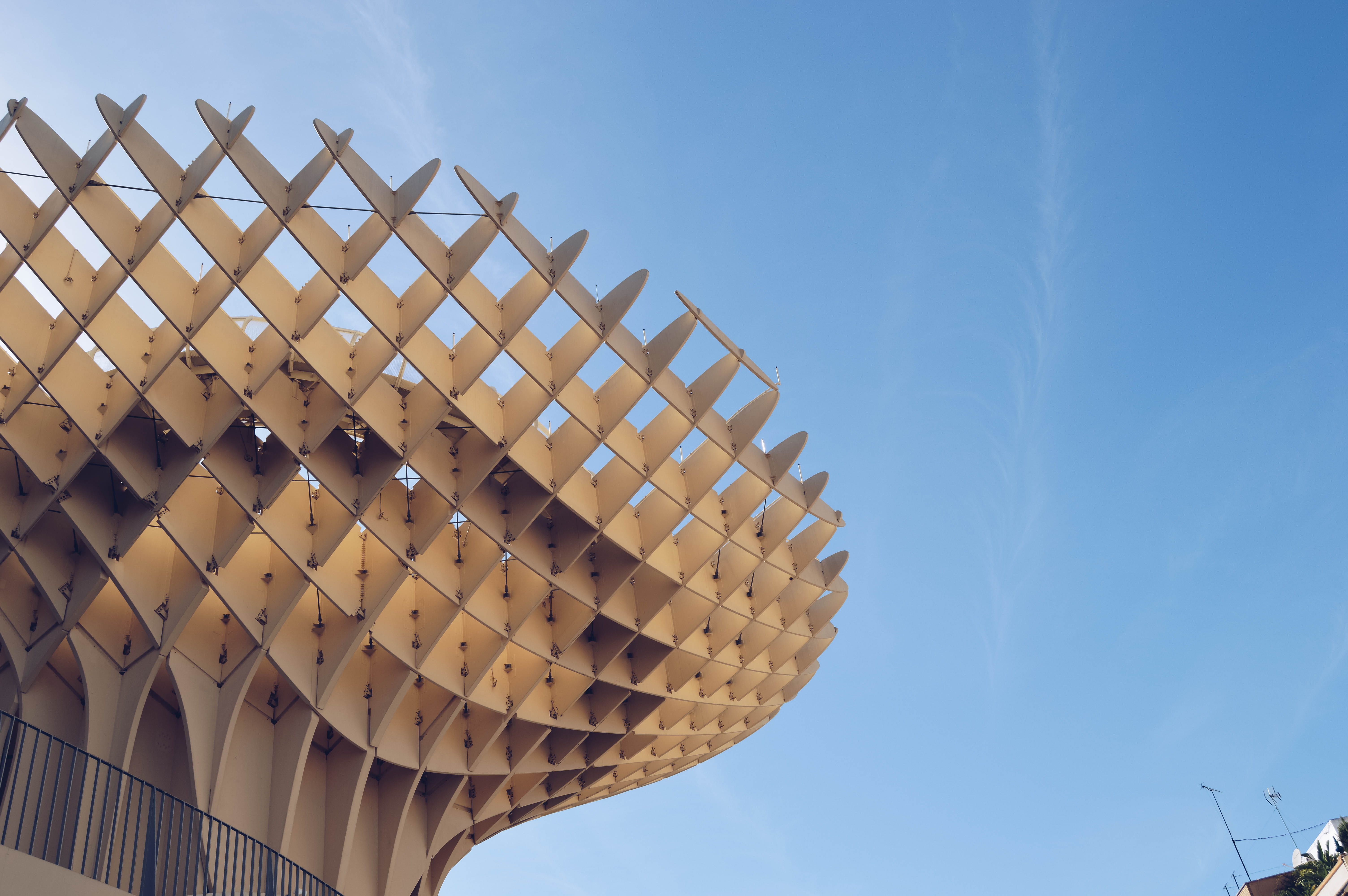 roof, architecture, wood, pattern, spain, metropolparasol, building, modern, seville, low angle view, day, outdoors, building exterior, city, sunlight, HD Wallpaper