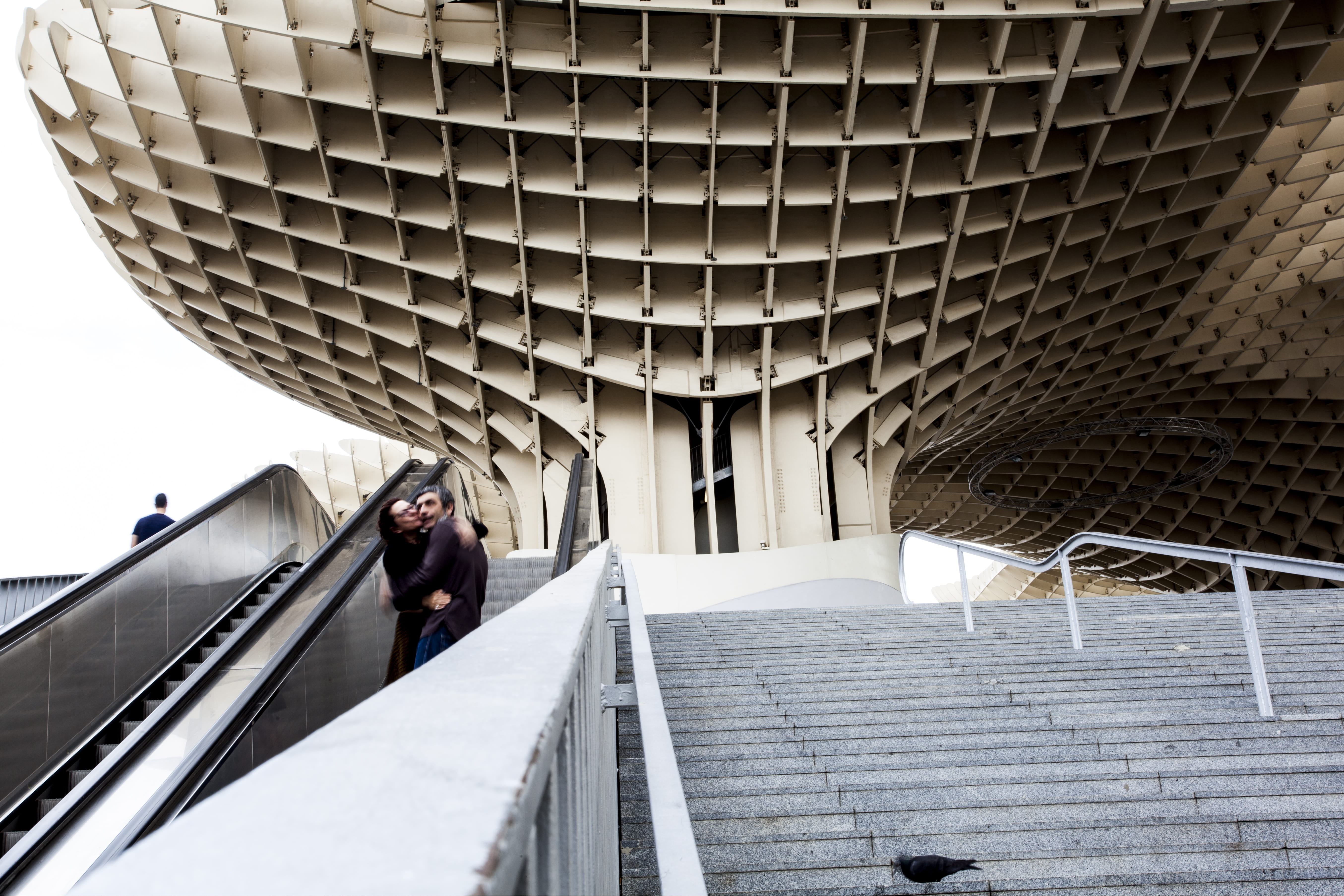 men, lifestyles, animal, spain, real people, one person, grey, walkway, outdoors, hugging, building, architecture, couple, built structure, subway, sidewalk, HD Wallpaper