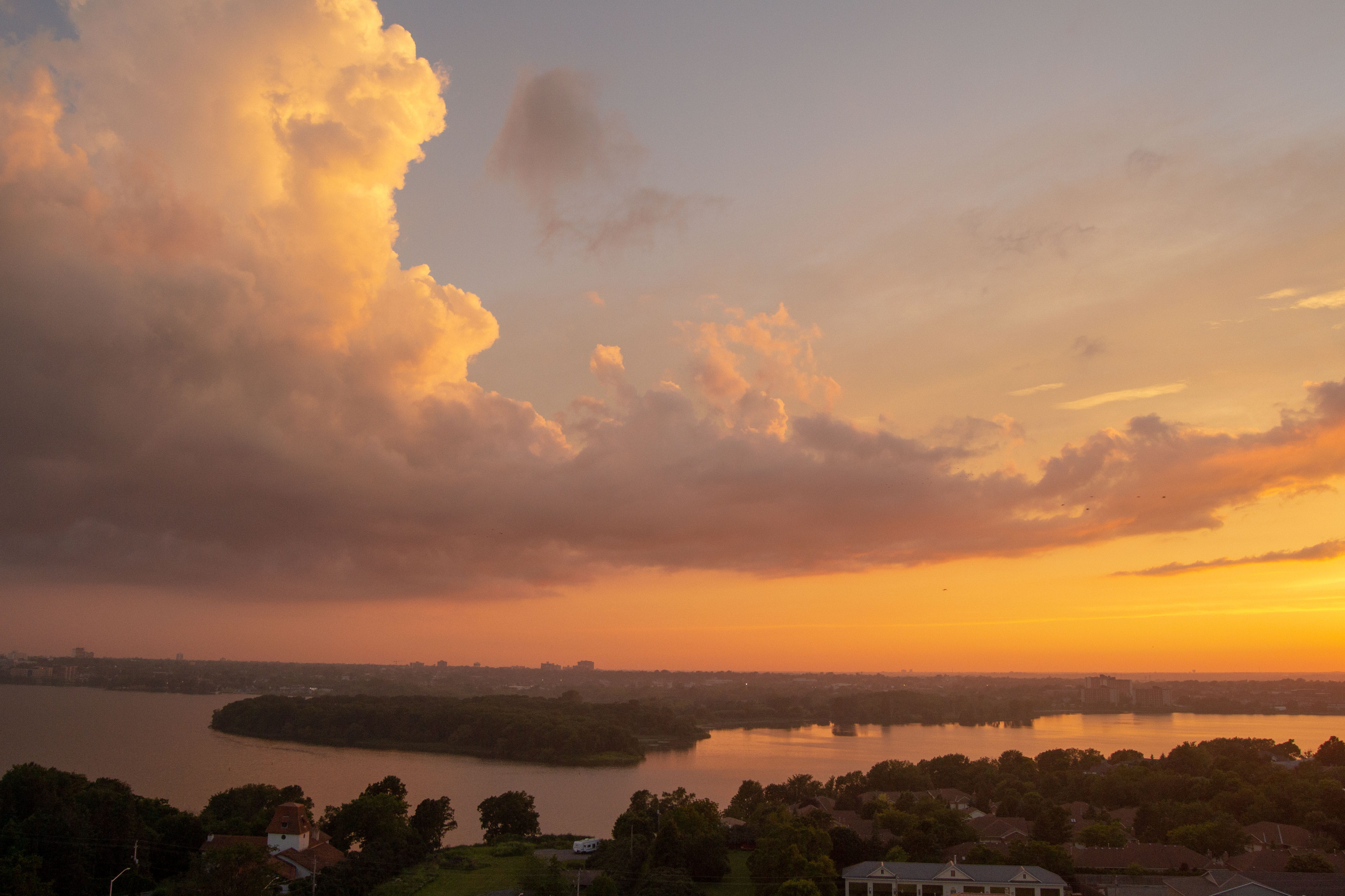 nature, tree, non-urban scene, no people, kingston ontario, sunset, landscape, beauty in nature, plant, sea, architecture, clouds, river, scenics - nature, HD Wallpaper