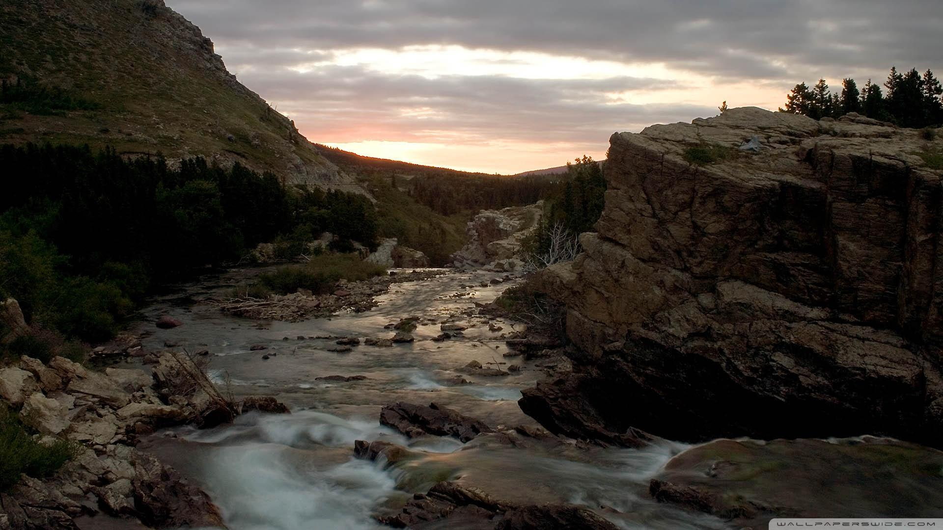 3d and abstract, river, mountain, rapids, timelapse, rocks, 1080P, HD Wallpaper