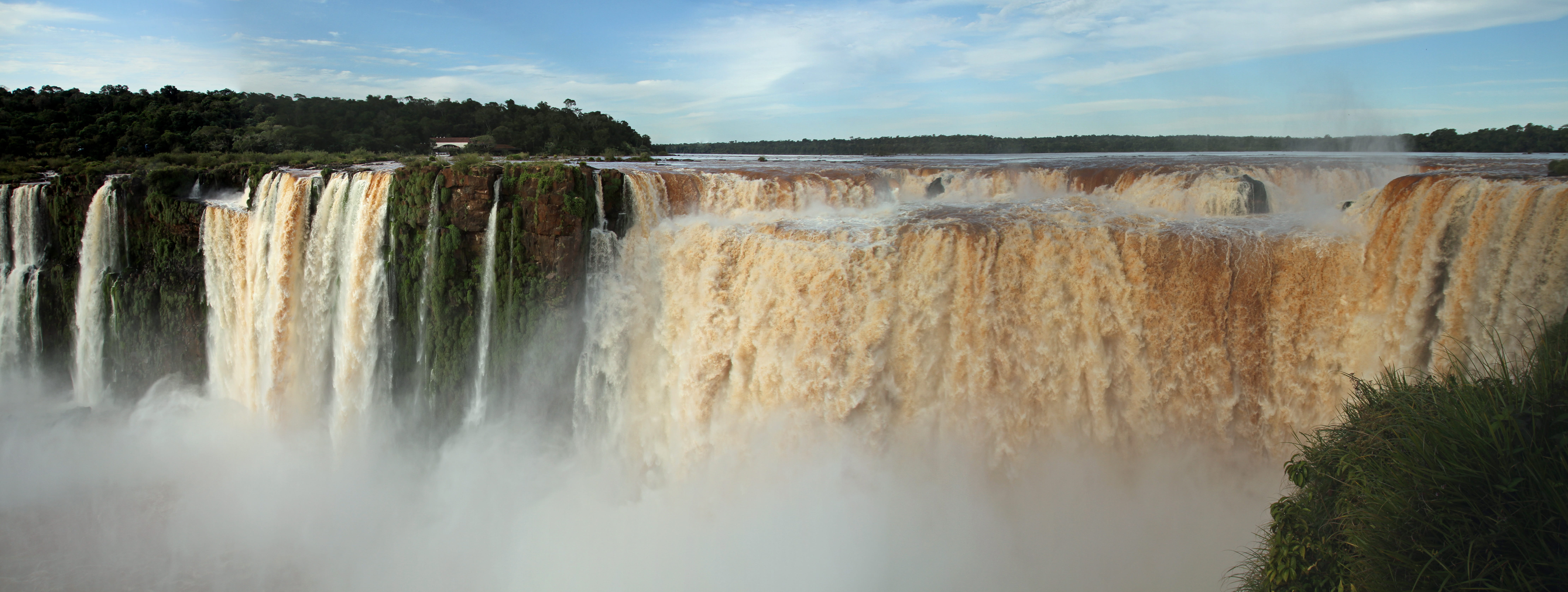 scenics - nature, falls, landscape, tree, nature, Argentina, park, unesco, outdoors, cataratas, no people, travel, flowing water, waterfall, environmental conservation, HD Wallpaper