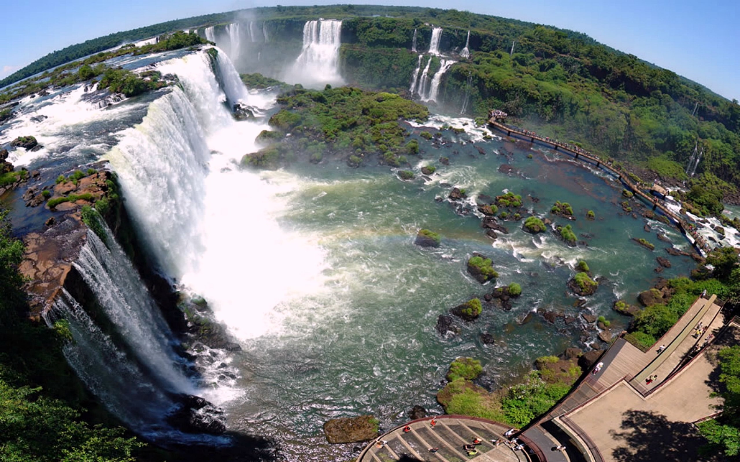 wide, iguazu, waterfalls, argentina, 2K, panorama, HD Wallpaper