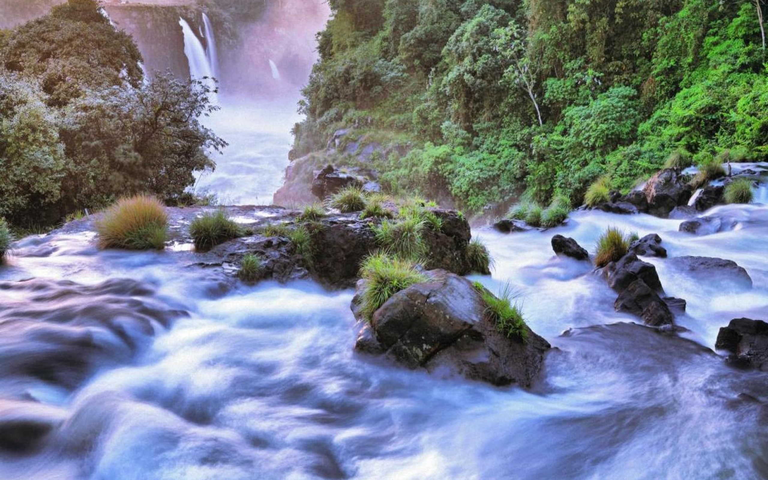 brazil, mighty, hd, river, argentina, border, iguazu, 2K, HD Wallpaper