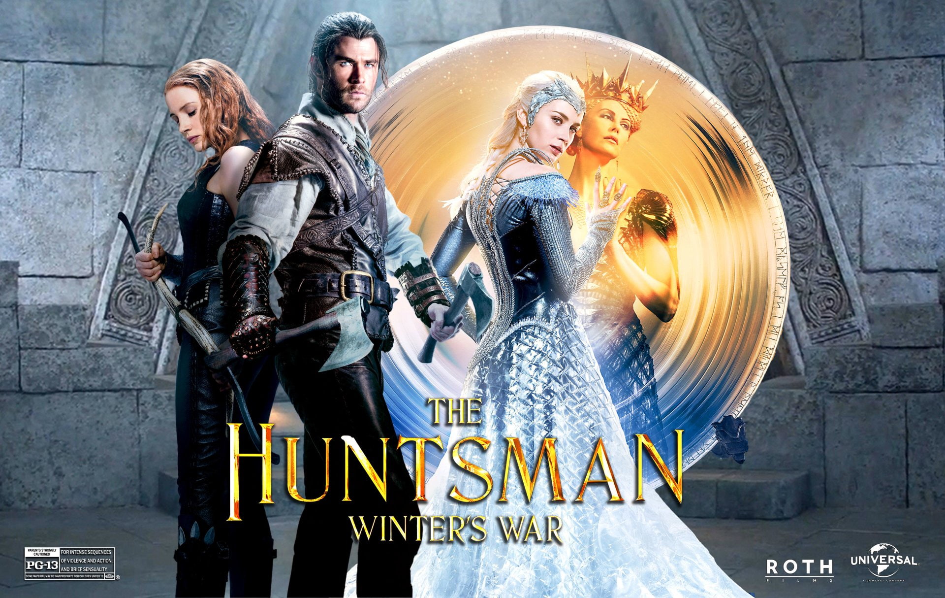 Emily Blunt, Chris Hemsworth, The Huntsman: Winters War, 1080P, Charlize Theron, Jessica Chastain, Movie, HD Wallpaper
