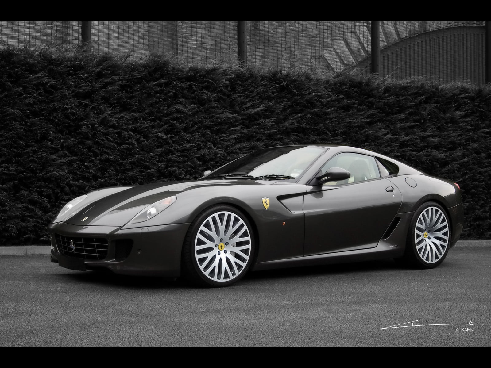 ferrari, wealth, luxury, 720P, architecture, kahn, day, land vehicle, convertible, sports car, black color, wheel, mode of transportation, road, city, HD Wallpaper