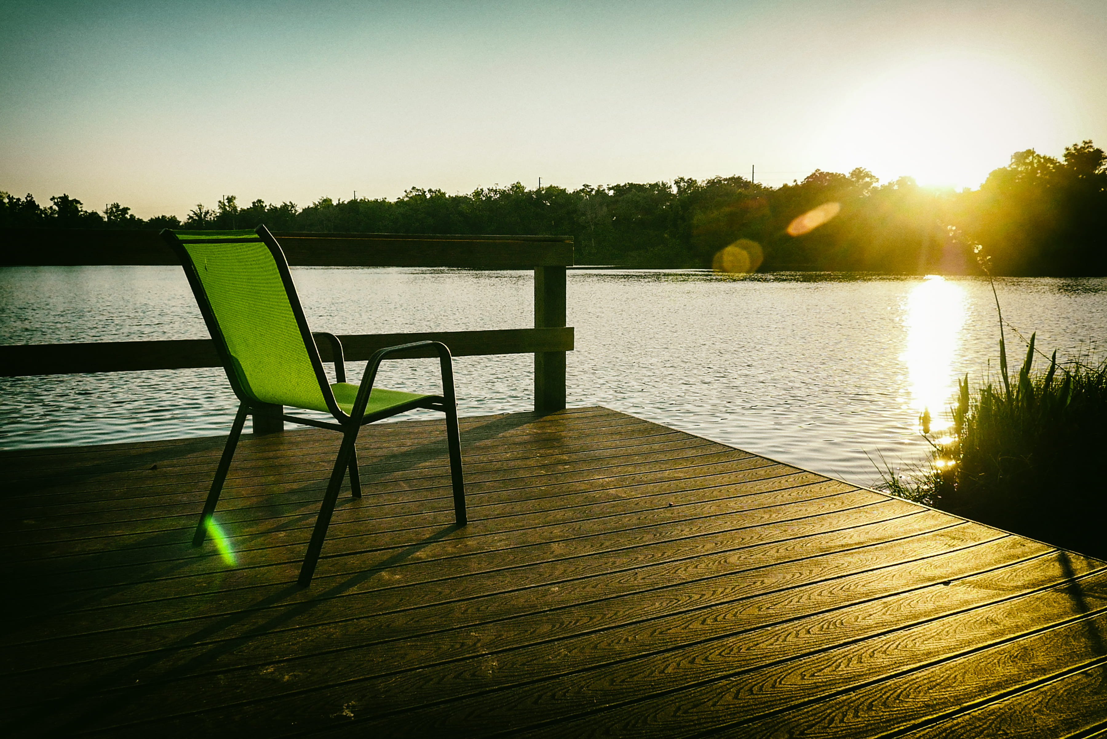 outdoors, tranquil scene, canterbury retreat center, sky, clear sky, beauty in nature, florida, usa, building, dock, lake, seat, reflection, HD Wallpaper