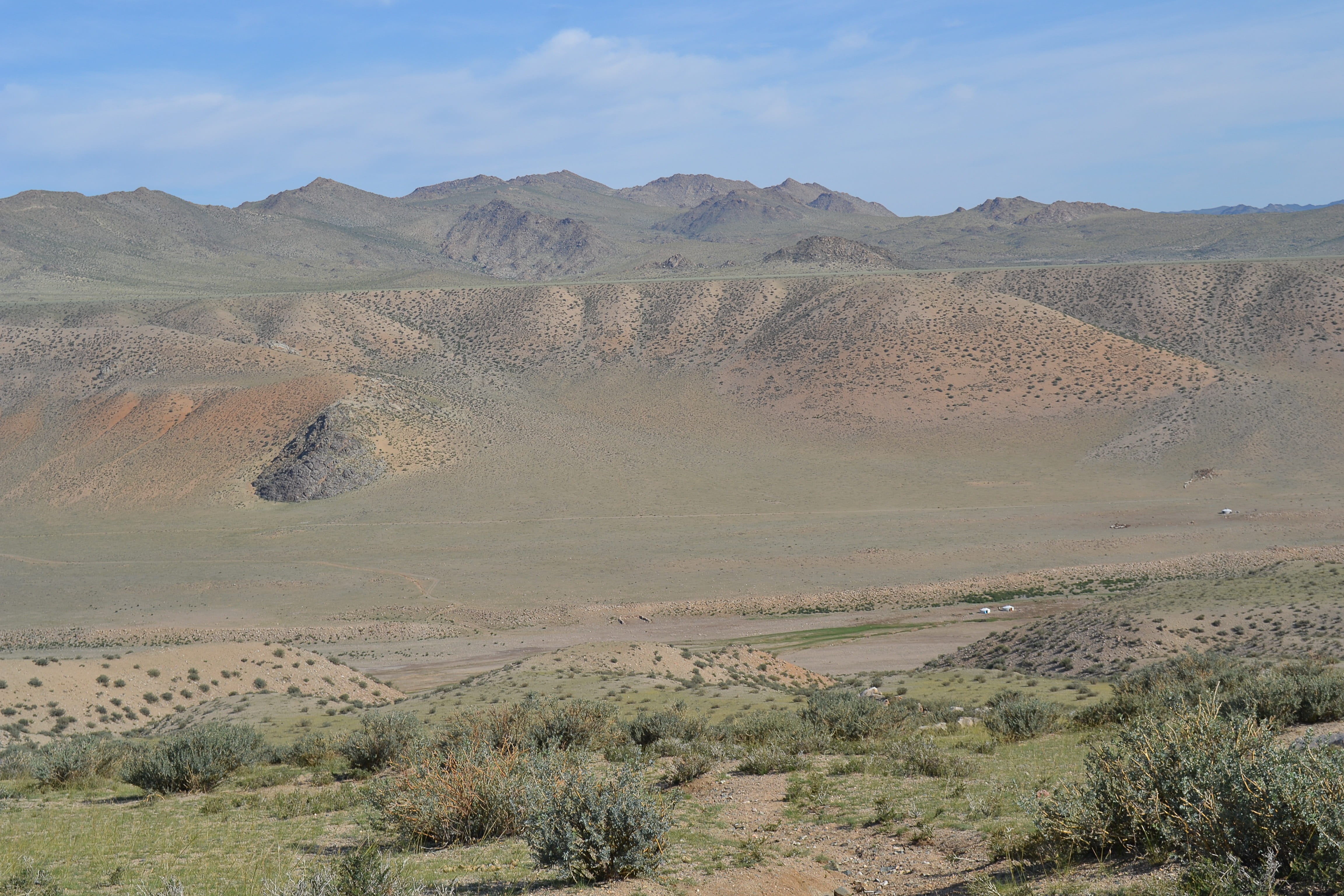 Mongolia, land, 4K, non-urban scene, scenics - nature, plant, extreme terrain, beauty in nature, Yurts, climate, desert, outdoors, mountain, no people, HD Wallpaper