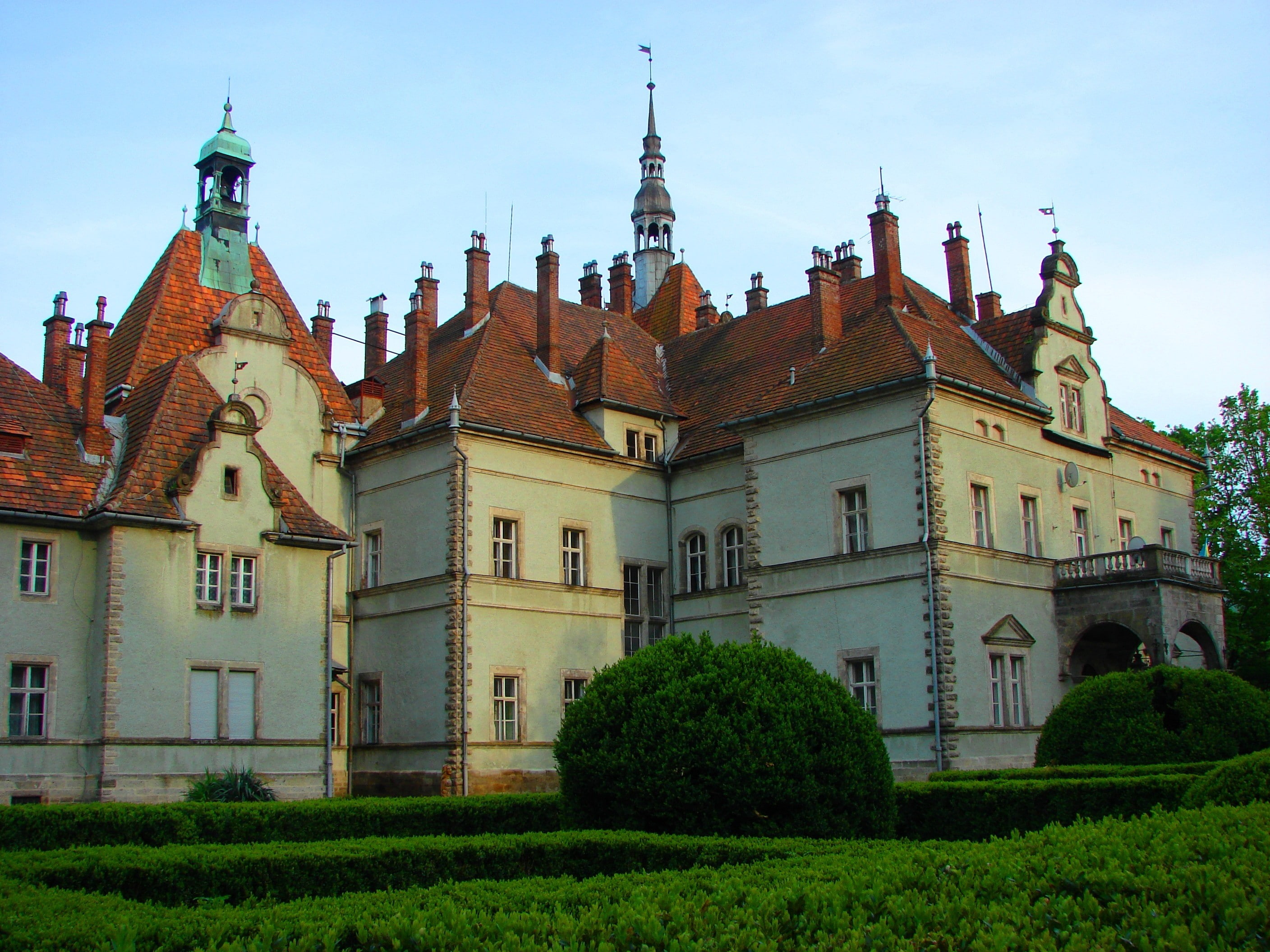 hunting lodge Schonborn, Schoenborn, Transcarpathia, 2K, Ukraine, park, box-trees, HD Wallpaper