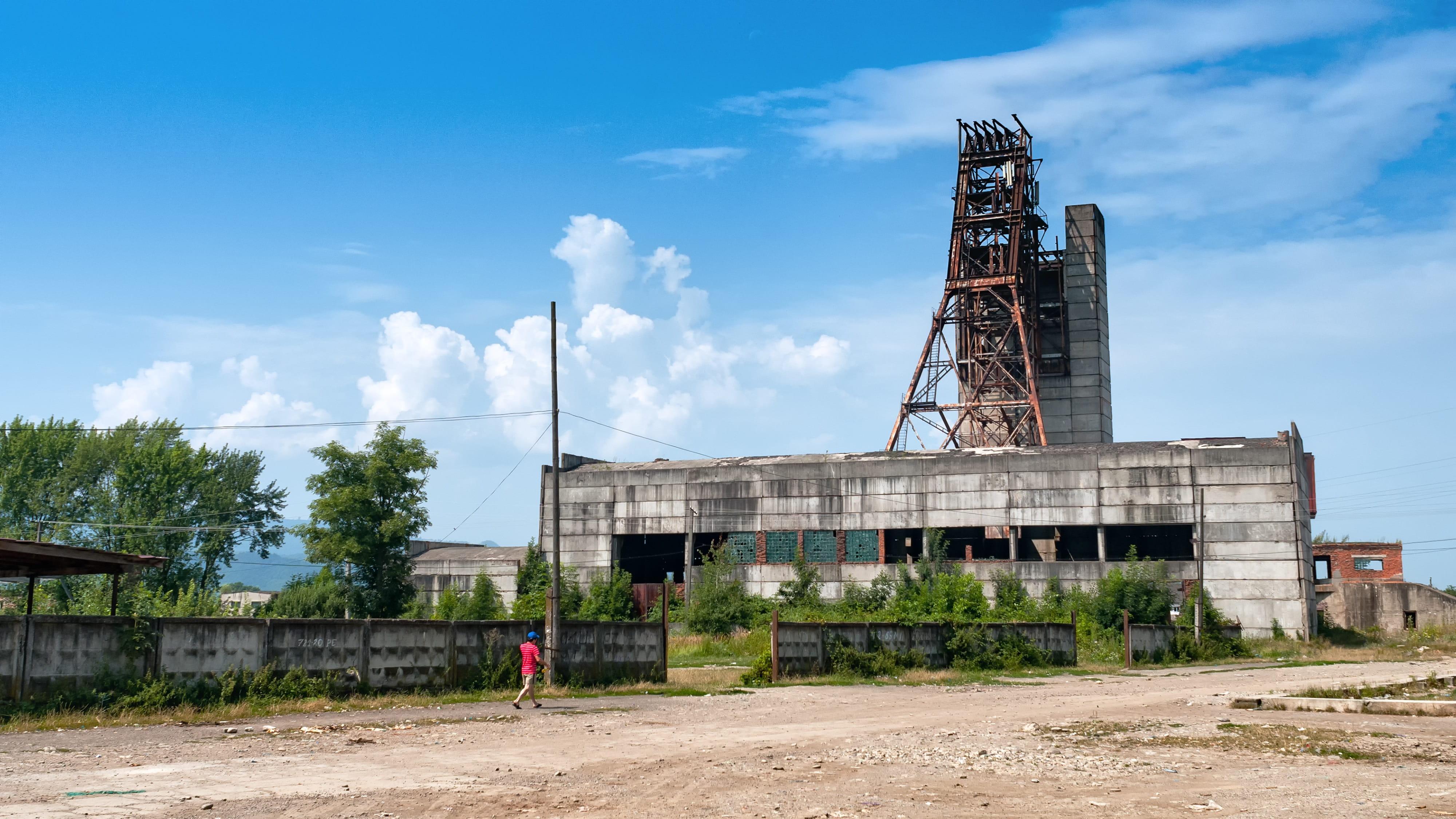 sky, outdoors, cloud - sky, industrial building, nature, road, construction industry, Decay, mountains, industry, blue, mining, plant, leave, day, construction site, HD Wallpaper