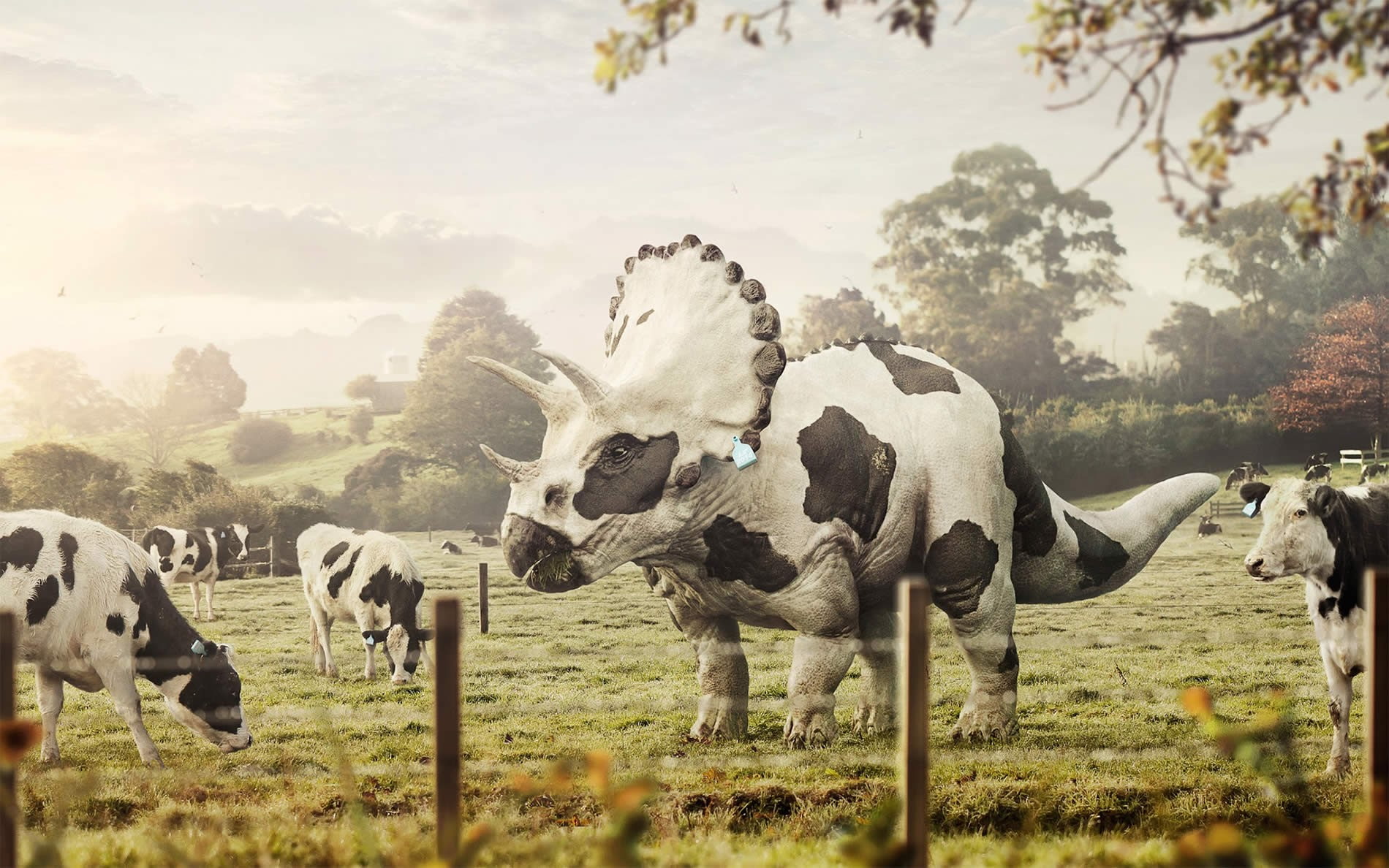 cow, animals, dinosaurs, 720P, HD Wallpaper