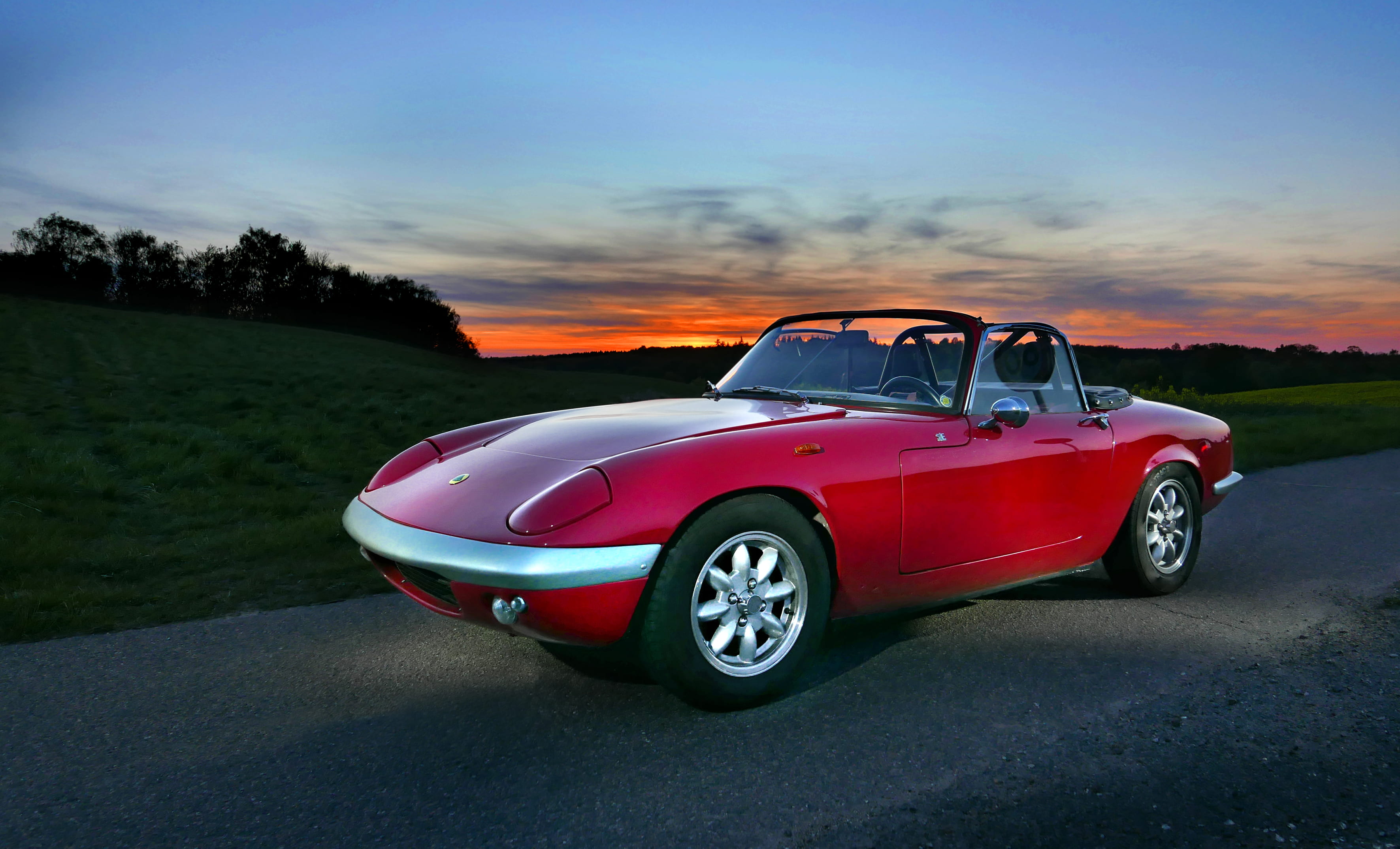 plant, pavement, sports car, vehicle, retro styled, non-urban scene, speed, dawn, mode of transportation, land vehicle, road trip, dusk, sky, car, convertible, HD Wallpaper