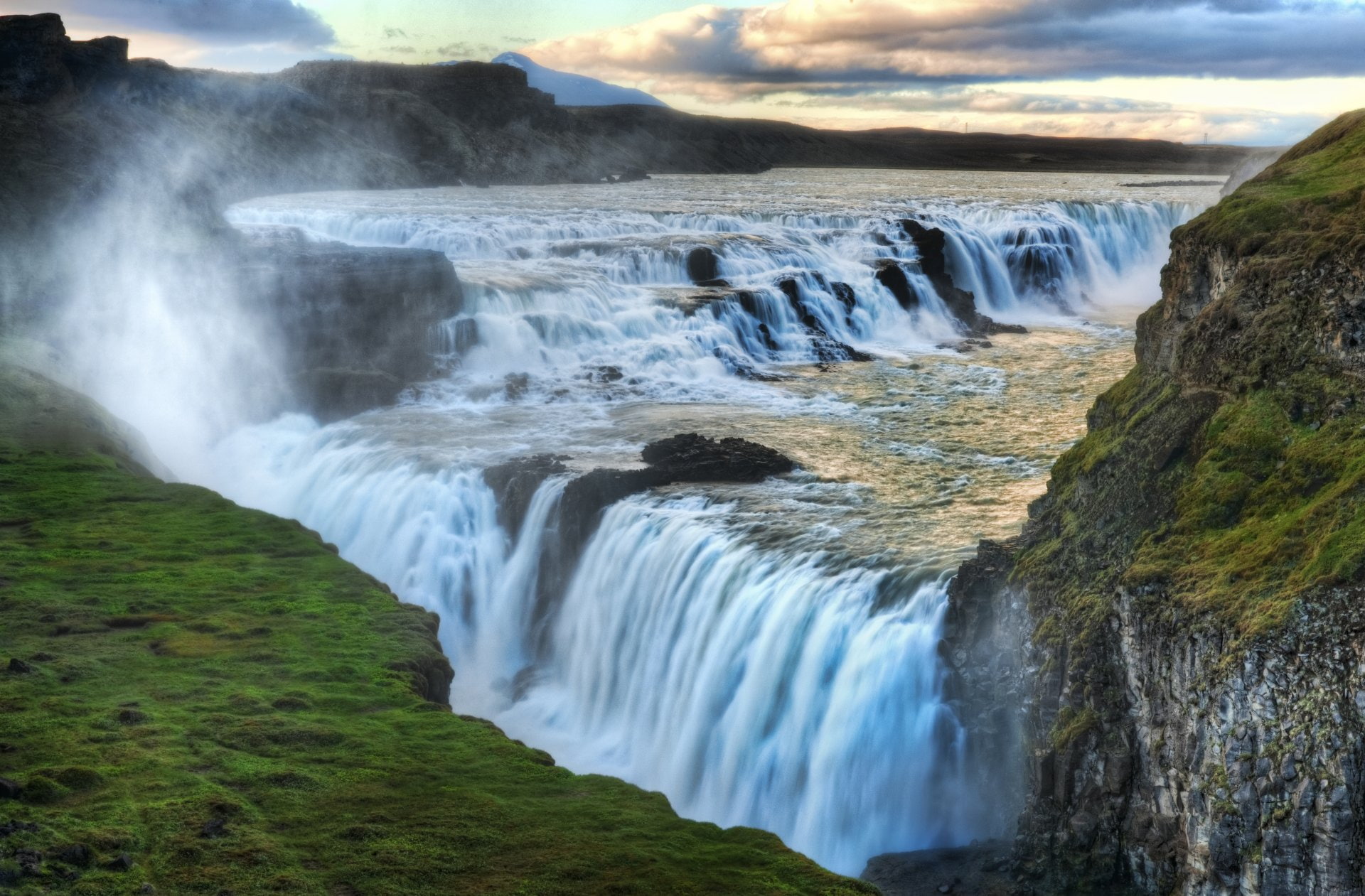 Hvítá river, Canyon, Gullfoss, Waterfalls, Arctic, Glacier, Hvítá, Iceland, Langjökull, 1080P, Waterfall, Eco Tourism, HD Wallpaper