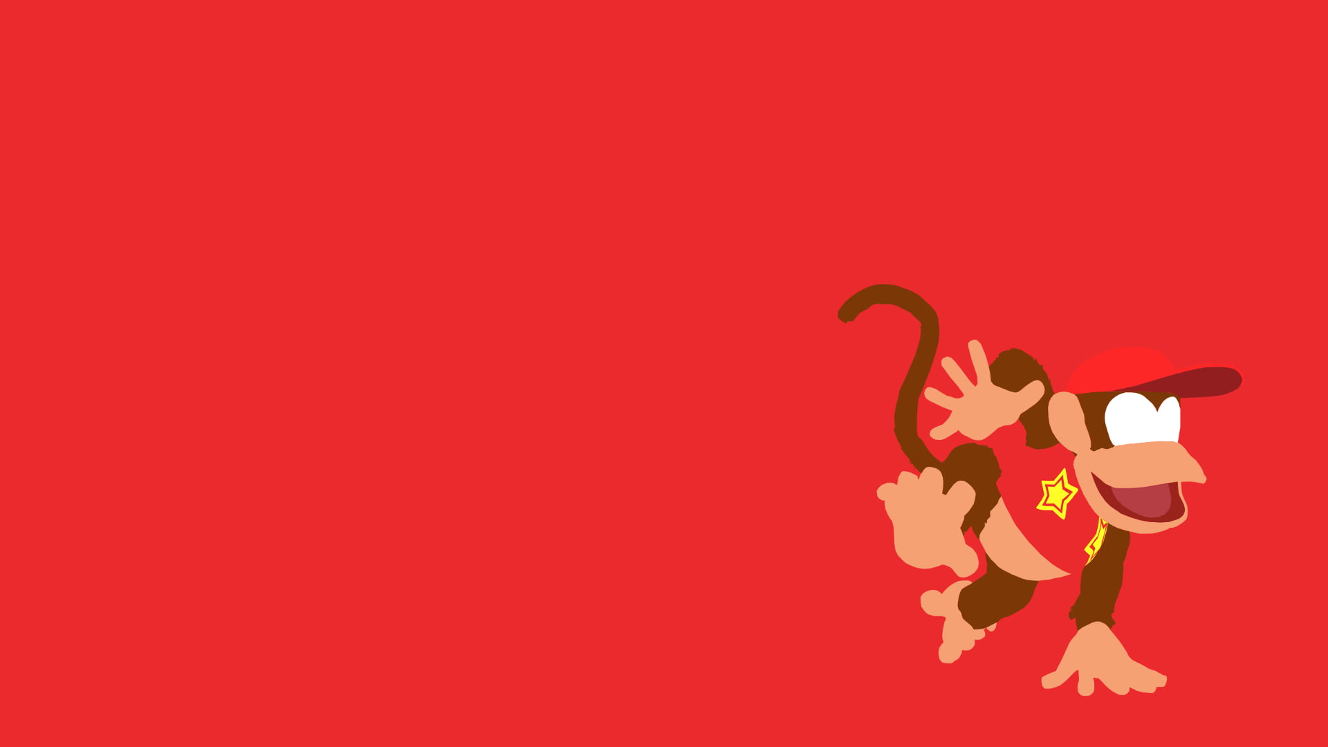 Super Smash Bros., Minimalist, Super Smash Bros. for Nintendo 3DS and Wii U, Diddy Kong, Nintendo, 1080P, HD Wallpaper