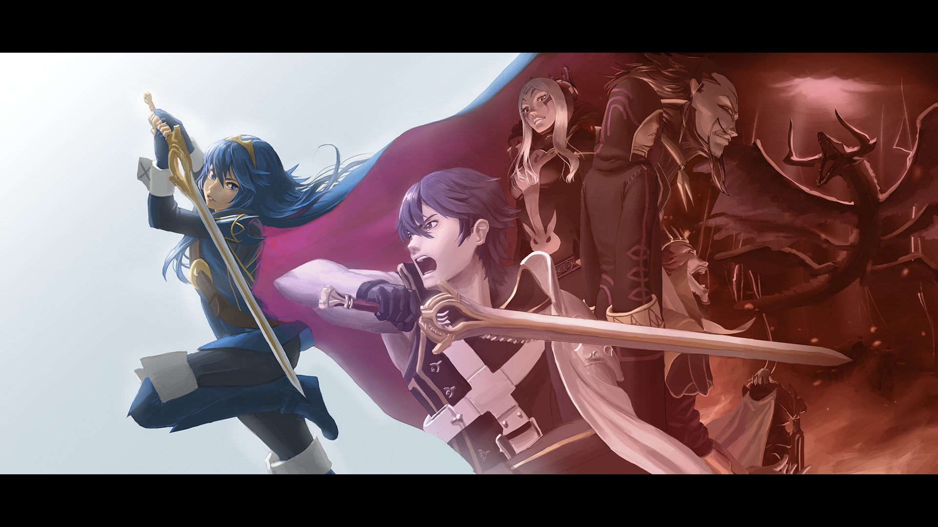 Valldar (Fire Emblem), Aversa (Fire Emblem), Grima (Fire Emblem), females, Fire Emblem Awakening, men, Lucina (Fire Emblem), women, creativity, music, artist, HD Wallpaper