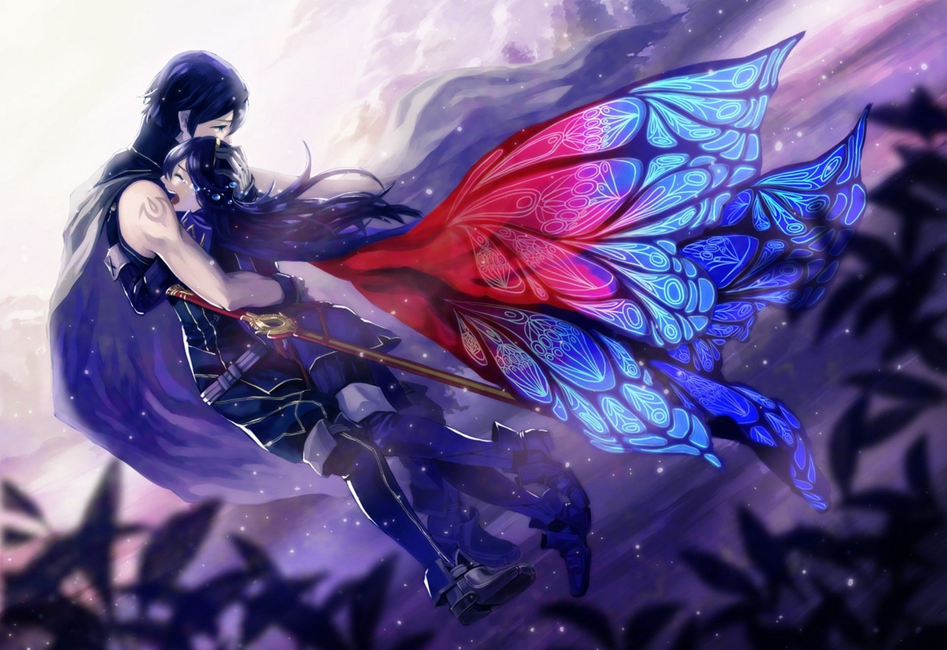 outdoors, young women, fashion, long hair, clothing, Tears, young adult, hairstyle, day, real people, Weapons, purple, adult, 1080P, nature, Lucina, blue, HD Wallpaper