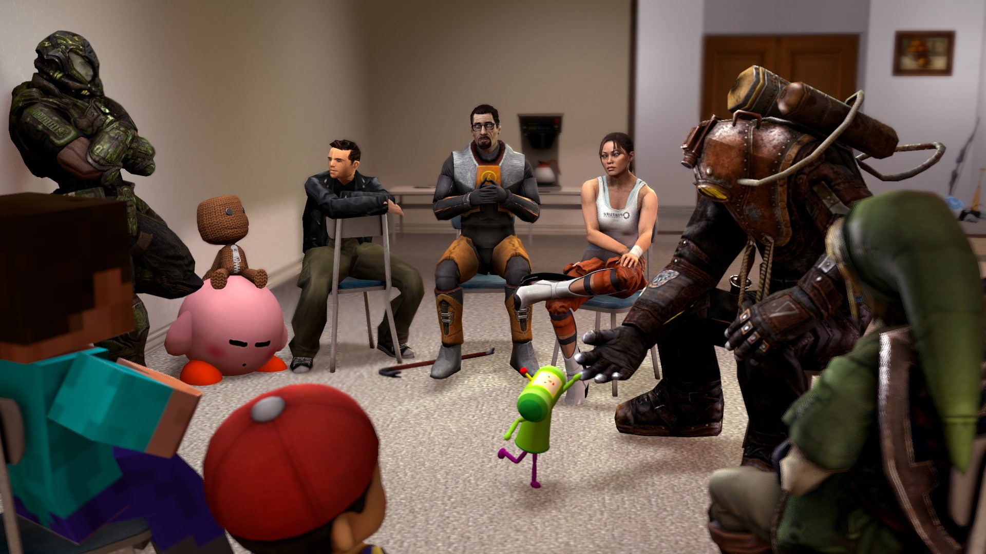 video games link gordon man half life portal grand theft auto the legend of zelda kirby earthbound ness katamari bioshock littlebigplanet, 1080P, HD Wallpaper