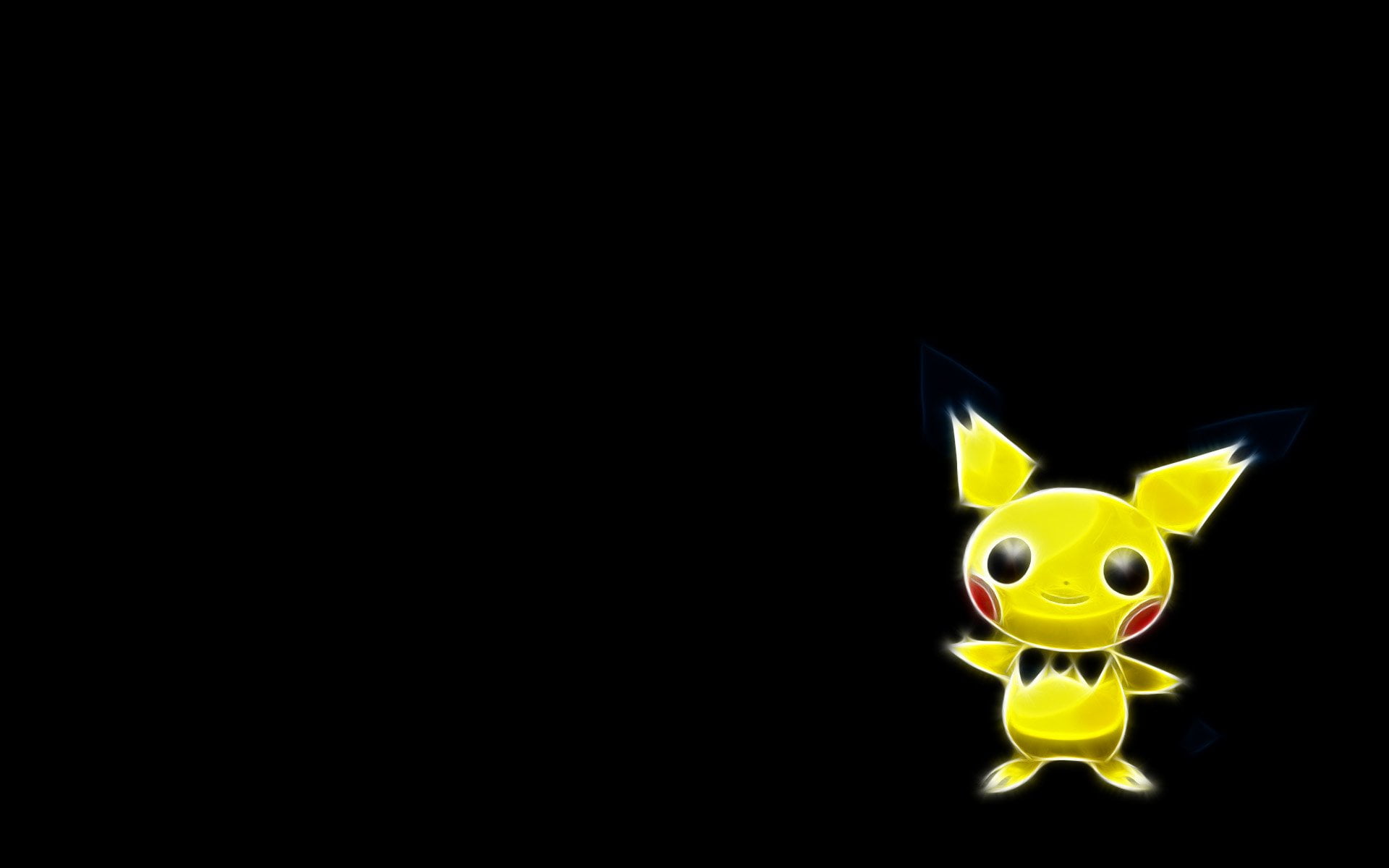 mammal, animal, studio shot, yellow, toy, one animal, Pokémon, Pichu (Pokémon), 1080P, black background, Electric Pokémon, animal representation, indoors, HD Wallpaper
