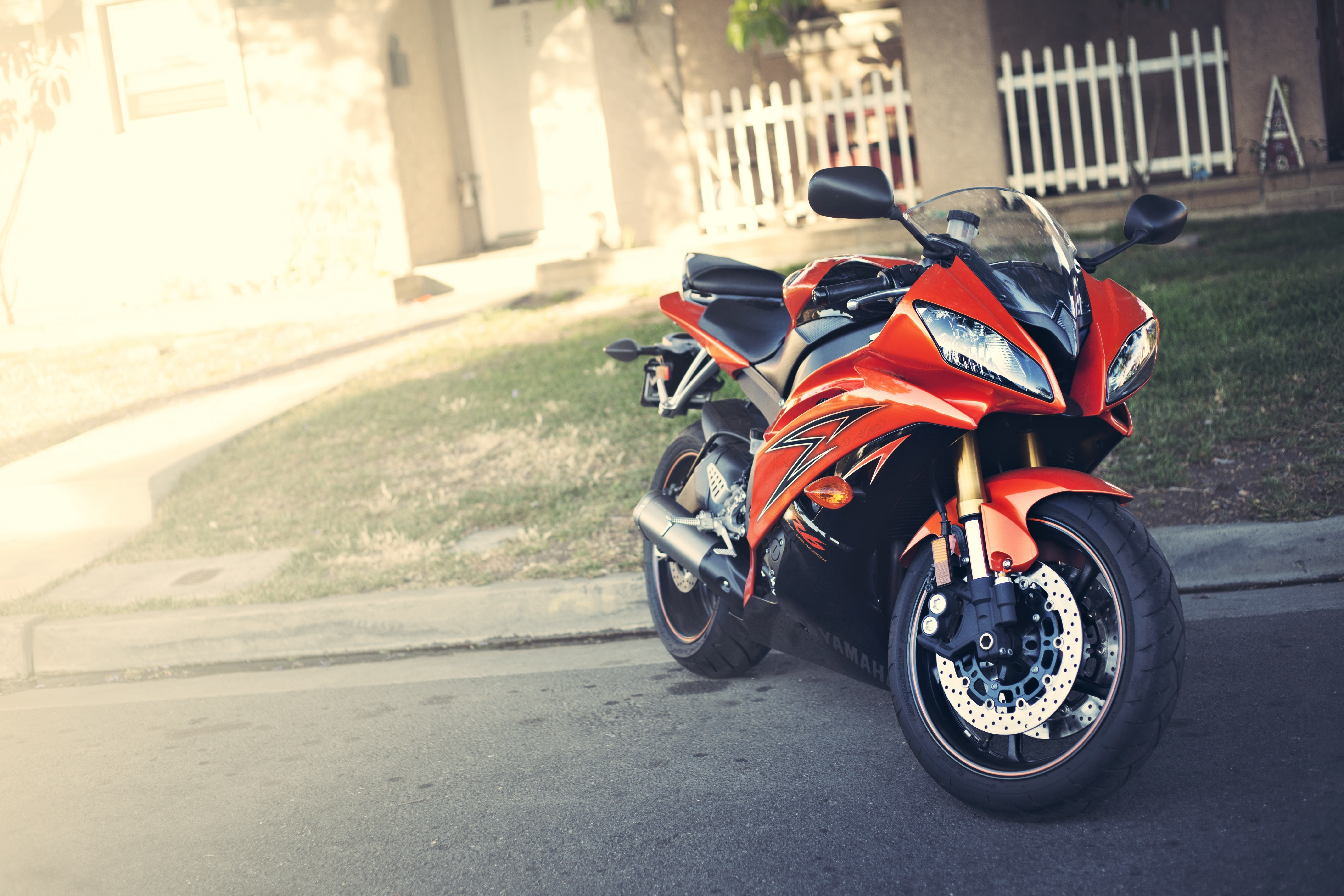 Yamaha, Blik, 5K, YZF-R6, red, motorcycle, HD Wallpaper