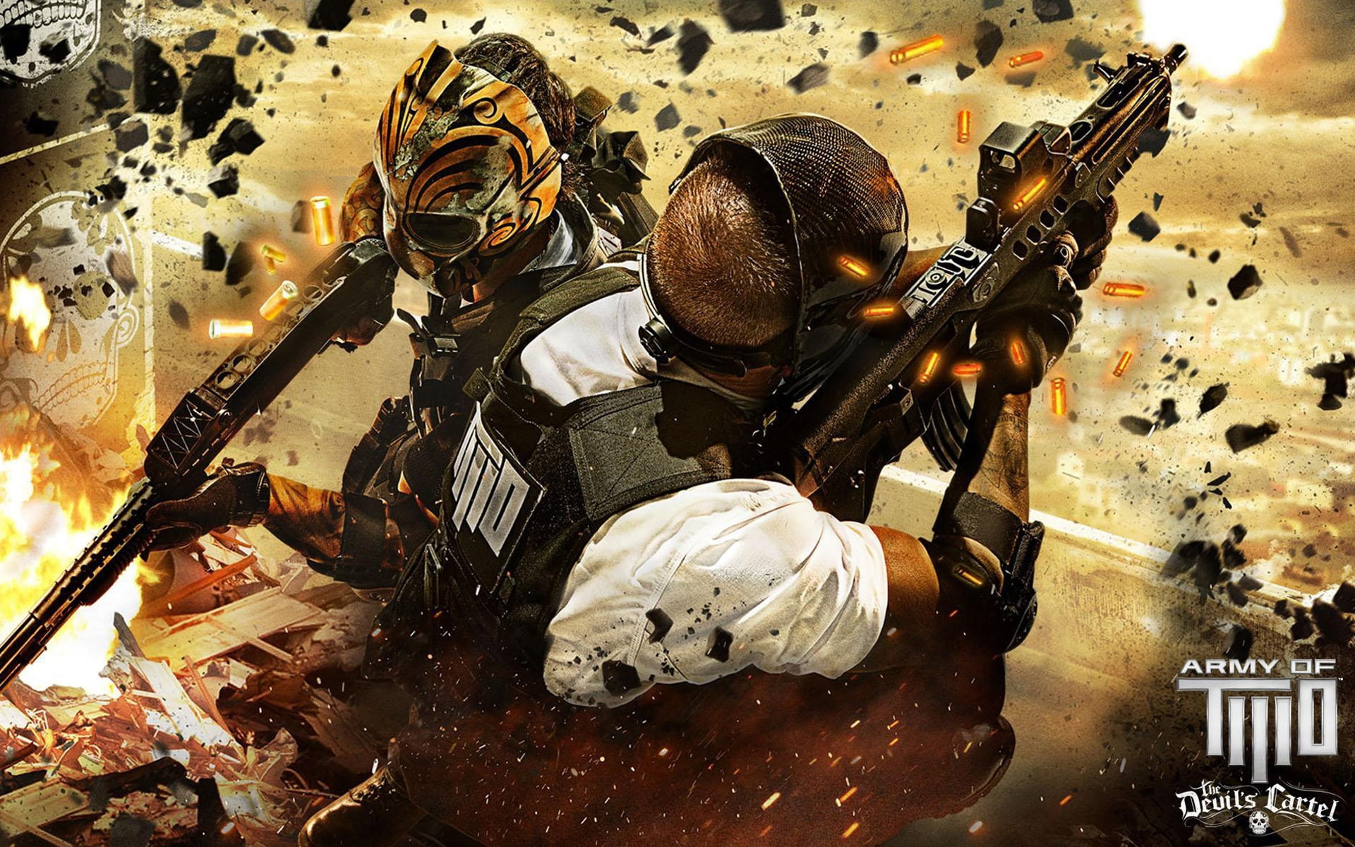 poster, cartel, army, twothe, 1080P, devil, army of two, HD Wallpaper