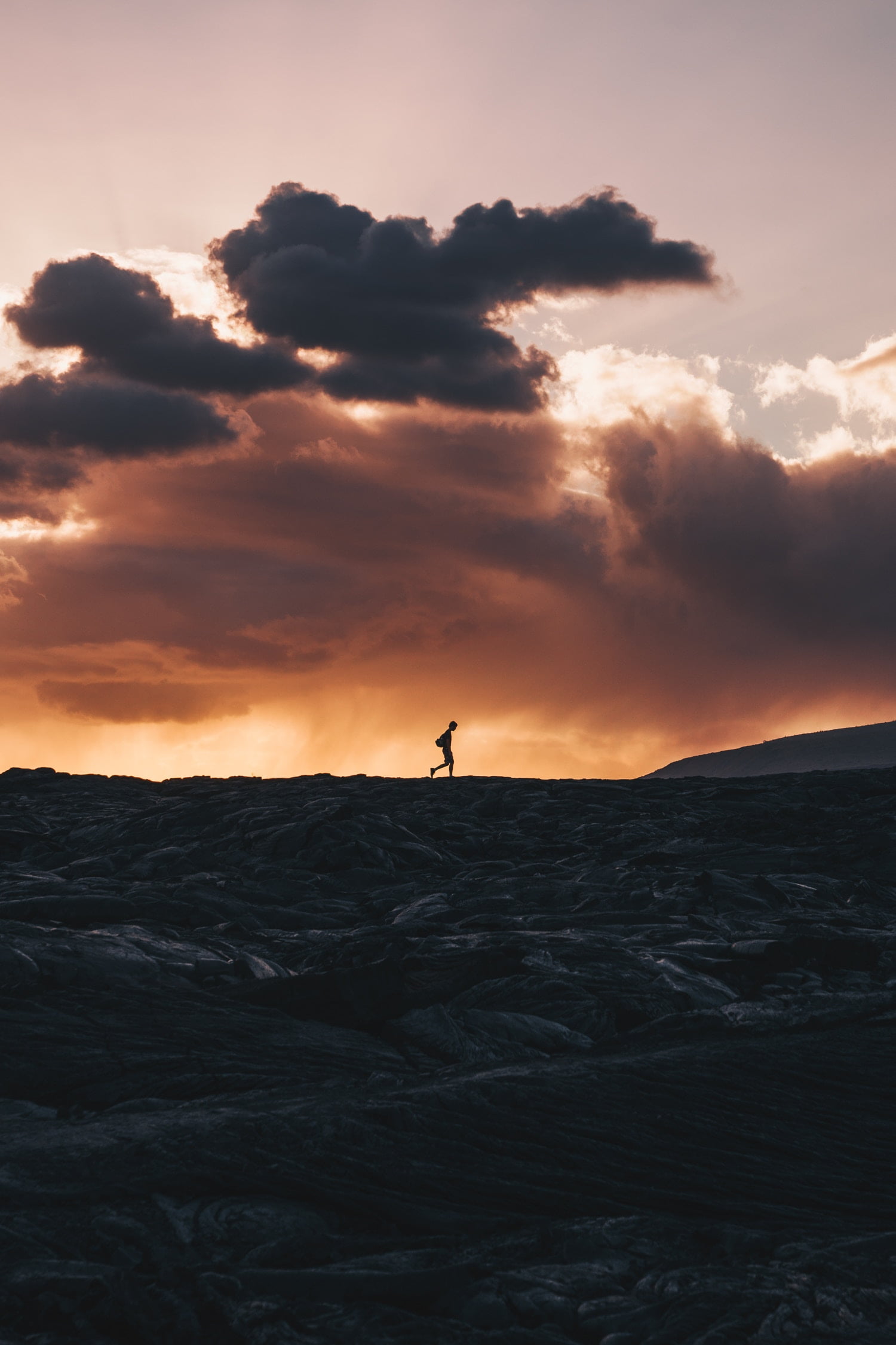 environment, one person, mountain, horizon, scenics - nature, dramatic sky, kalapana, activity, sunset, tranquility, 1080P, landscape, tranquil scene, Phone HD Wallpaper