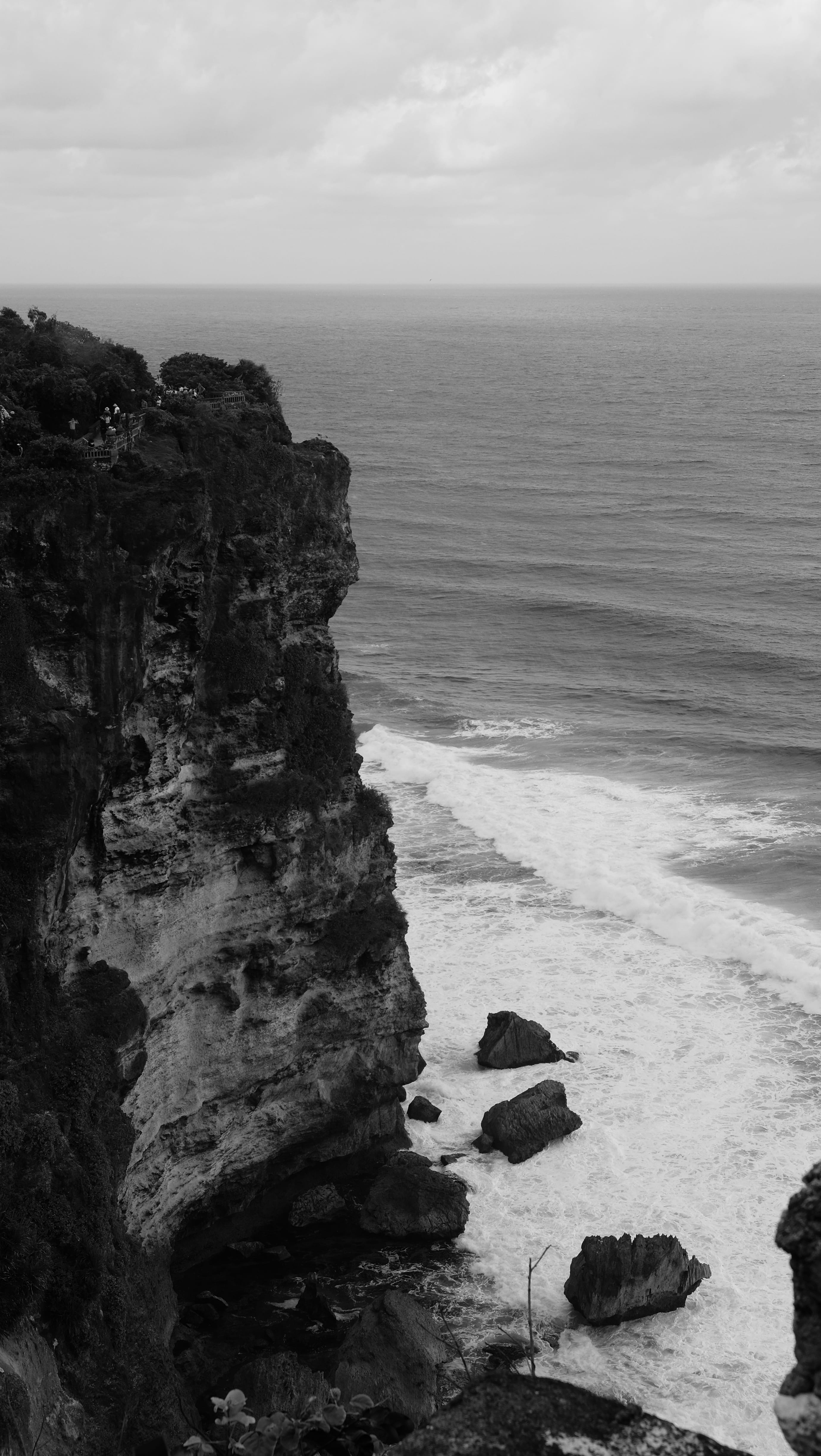 day, uluwatu temple, indonesia, solid, nature, rock - object, tranquility, eroded, scenics - nature, land, coast, idyllic, tranquil scene, horizon, rock, Phone HD Wallpaper