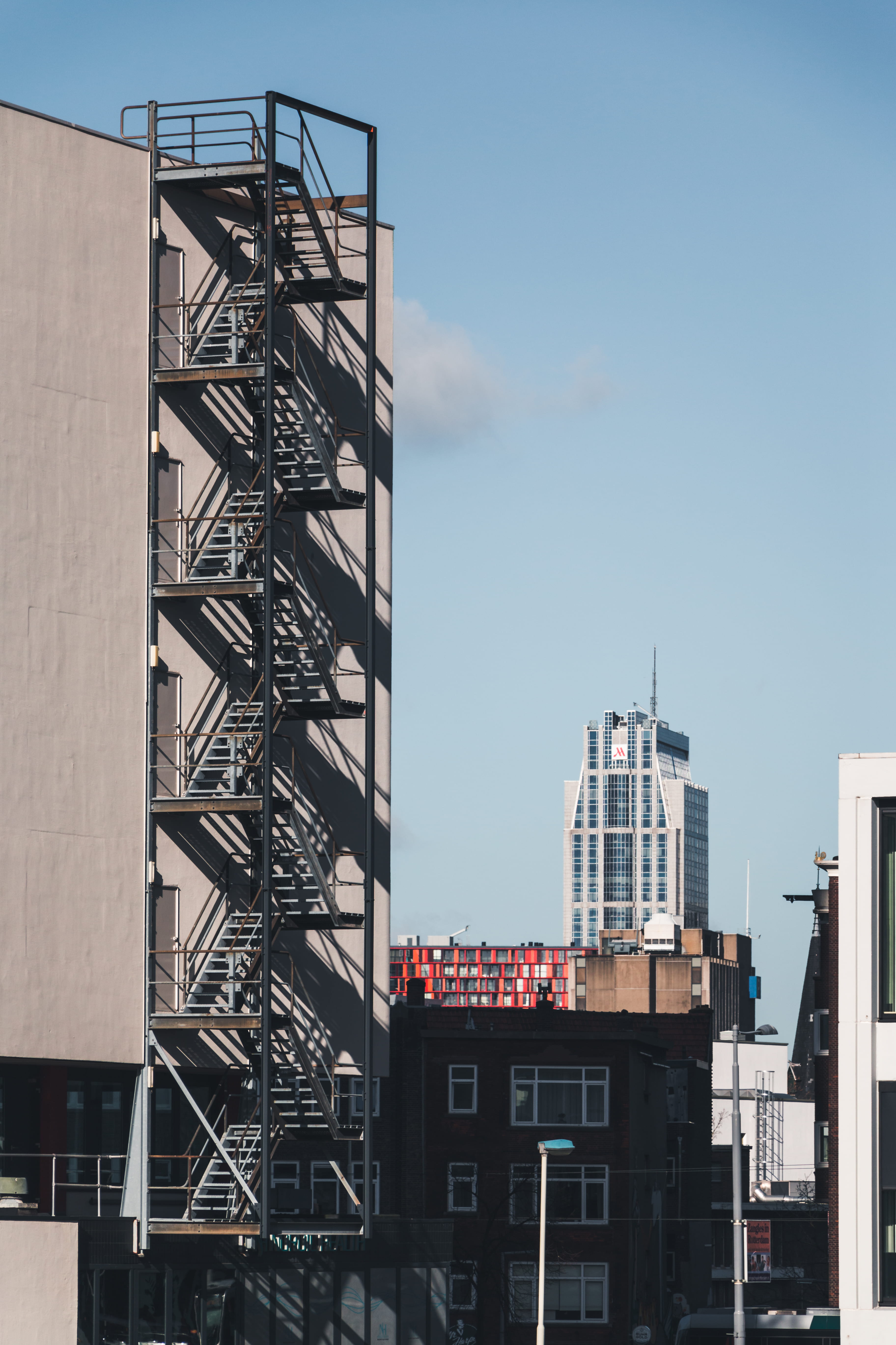 nature, no people, exit, landscape, jorikkleen, sky, residential district, clear sky, street, apple, unsplash, steel, beside, fire, emergency exit, city, Phone HD Wallpaper
