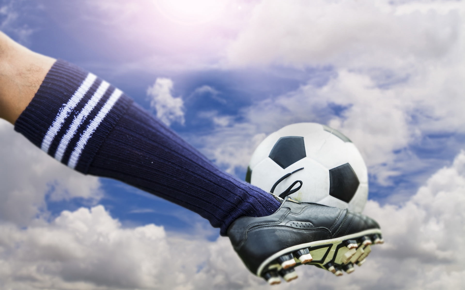 football, blue, scoring, day, sport, competitive Sport, football - Ball, daytime, black, sports Team, sports equipment, leisure activity, people, soccer Player, HD Wallpaper