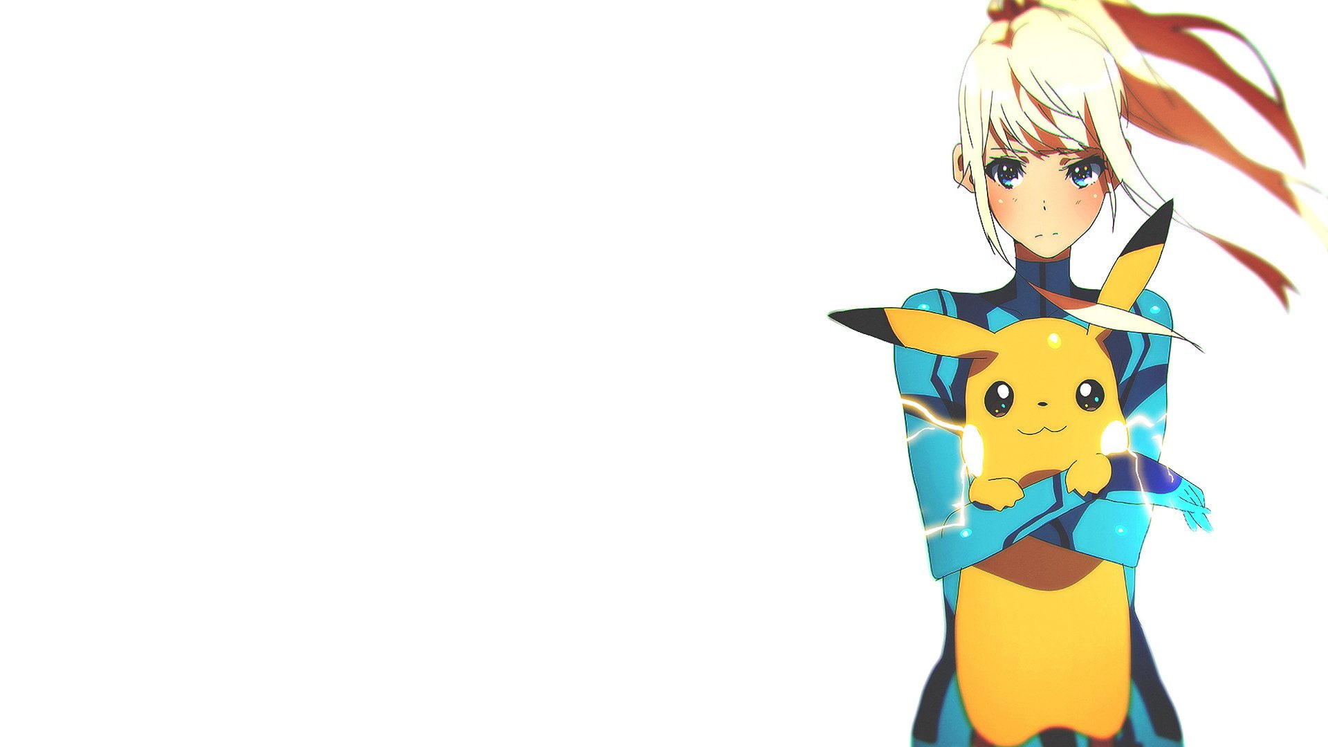 Pokémon, Blue, Super Smash Bros., Samus Aran, Super Smash Bros. Brawl, Pikachu, Anime, Metroid, 1080P, HD Wallpaper