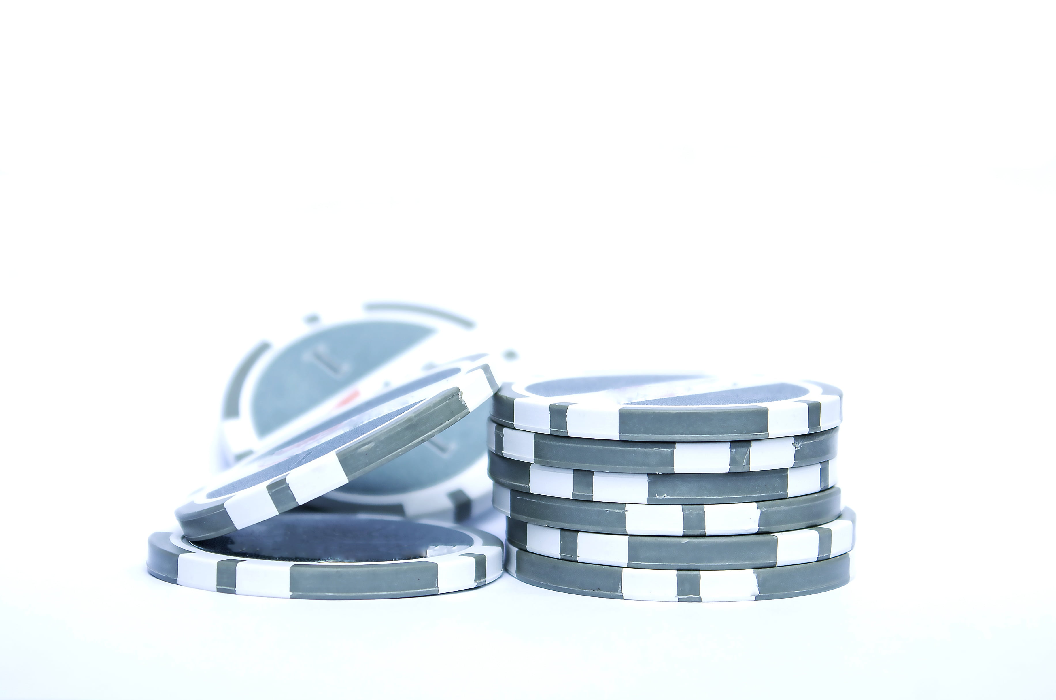 gambling Chip, stack, cut out, still life, blue, gambling, casino, success, technology, win, white color, pattern, white background, no people, play, copy space, HD Wallpaper