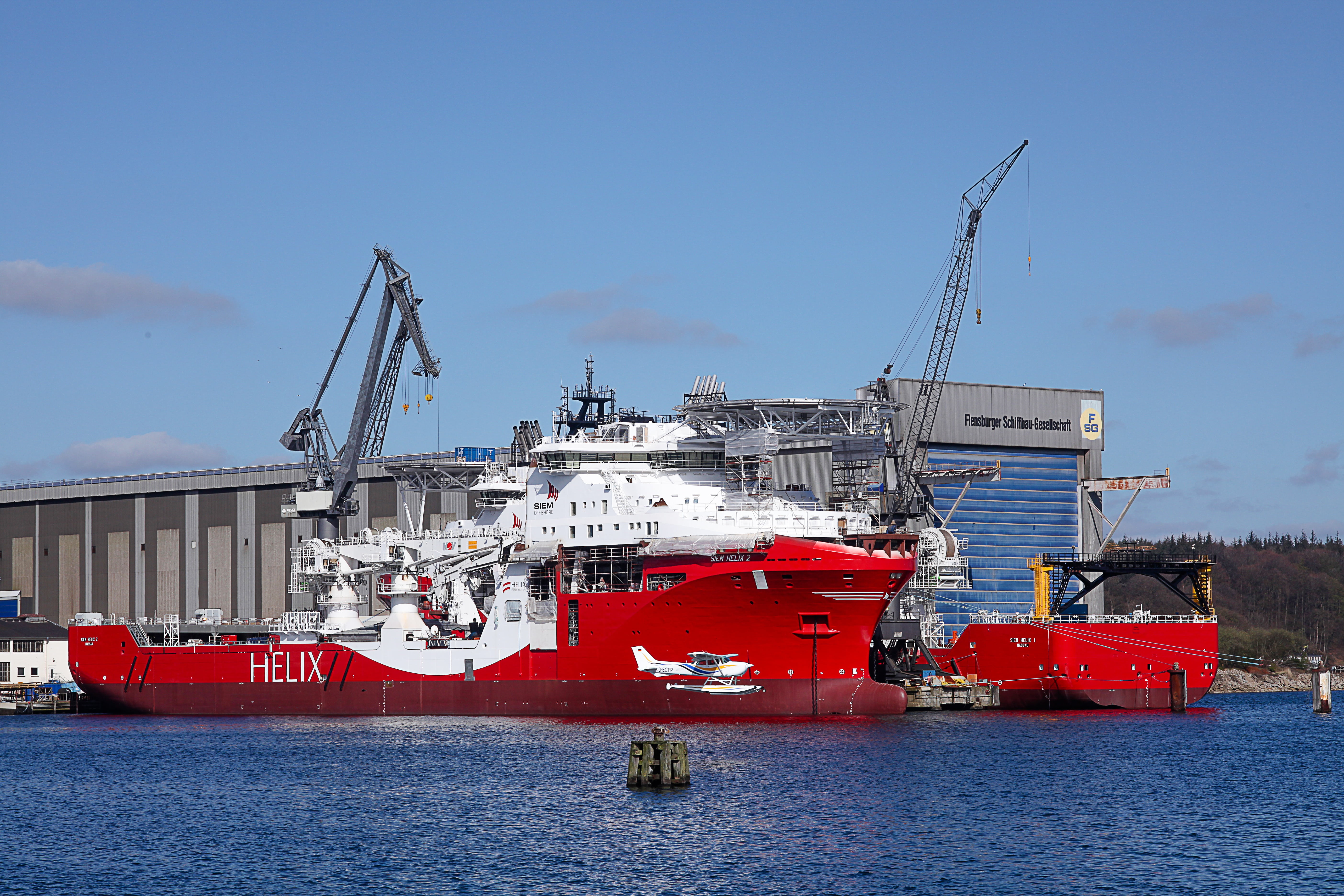 white, red, day, seaplane, flensburg, fishing industry, cargo container, mode of transportation, freight transportation, passenger craft, ship, nautical vessel, HD Wallpaper