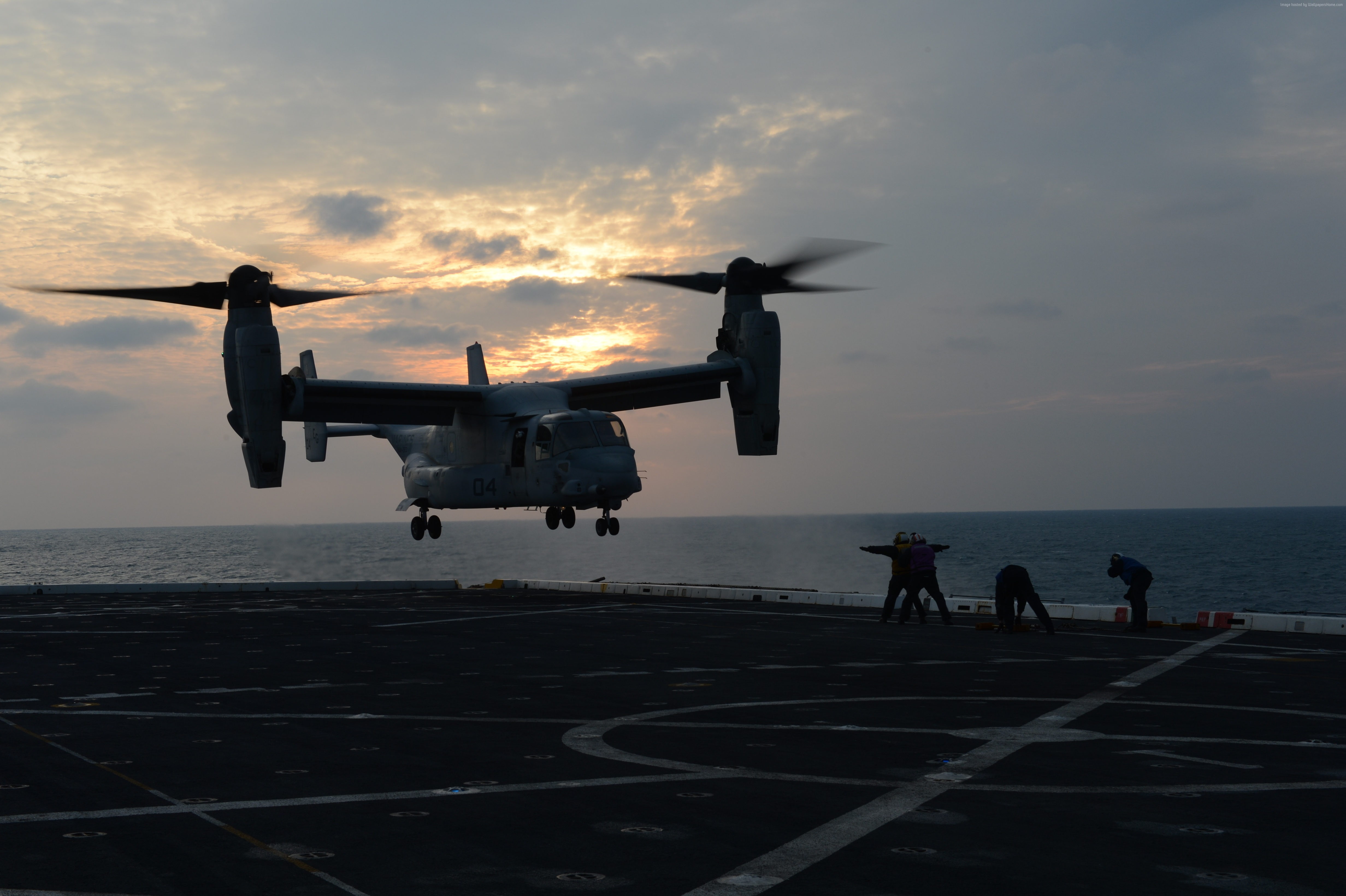 4K, tiltrotor, V-22 Osprey, U.S. Air Force, Boeing, aircraft carrier, multi-mission aircraft, Bell, HD Wallpaper