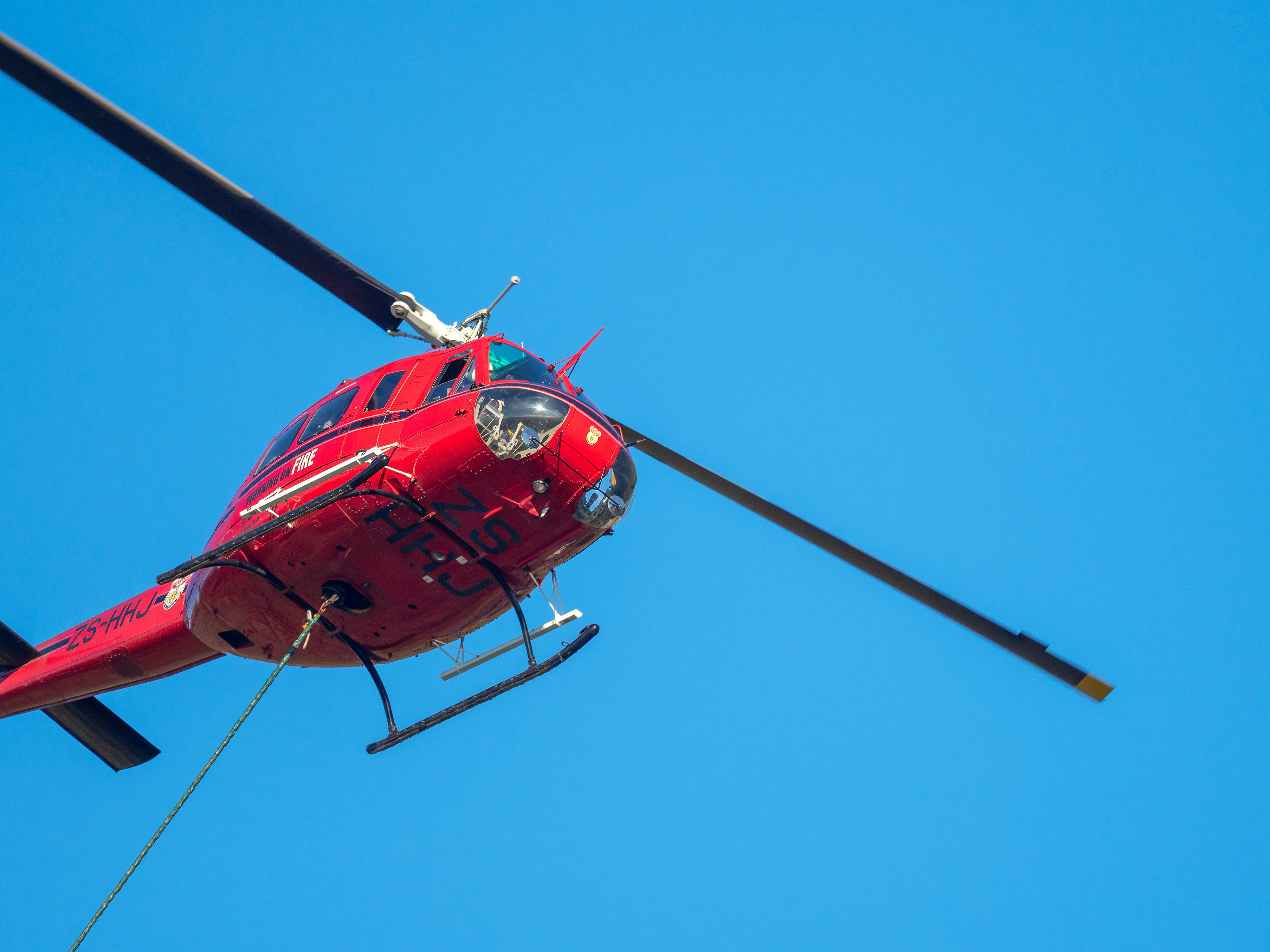 transportation, rescue, air vehicle, sunny, copy space, air, emergency, 5K, helicopter, aviation, aircraft, day, blades, blade, water, sky, nature, blue, HD Wallpaper
