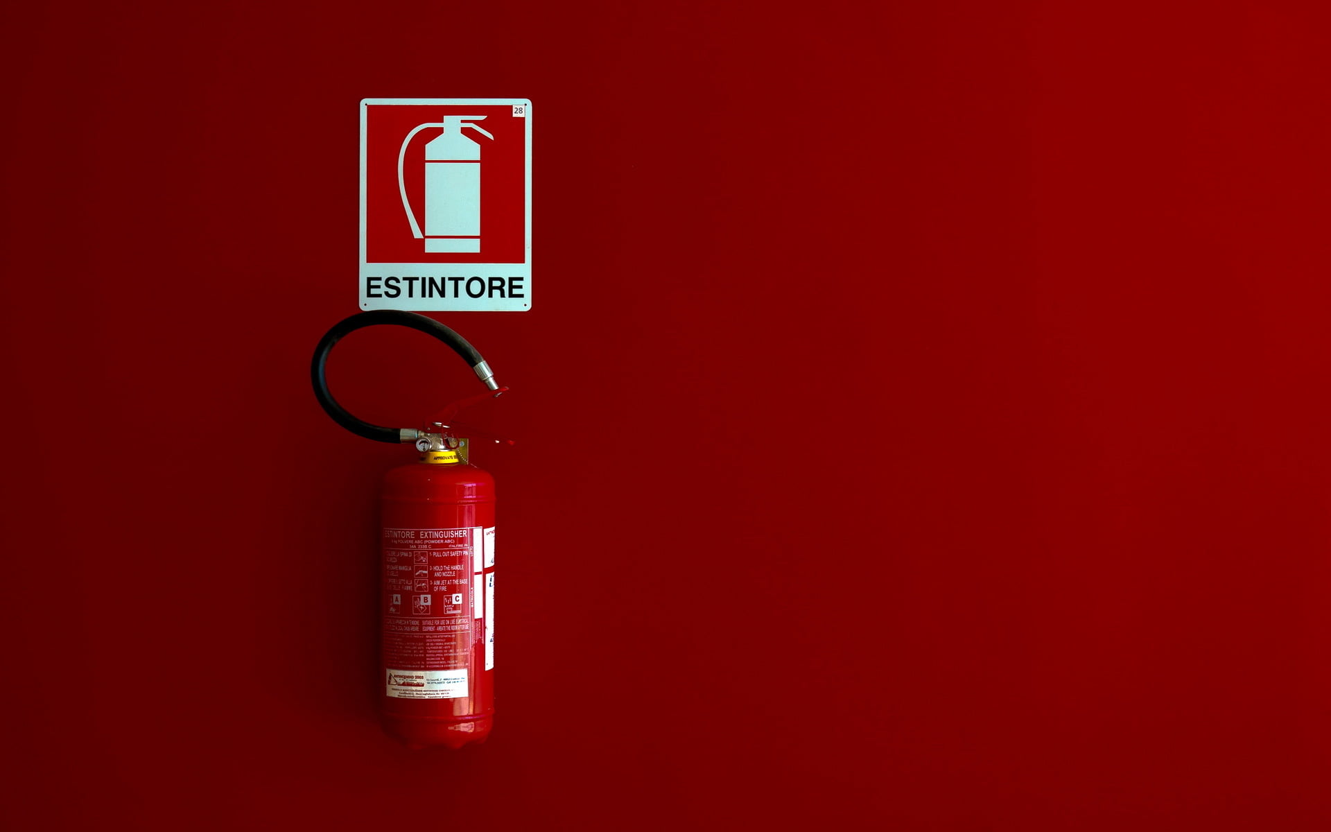 colored background, Architecture, accidents and disasters, container, indoors, text, extinguisher, copy space, safety, communication, minimalism, emergency equipment, HD Wallpaper