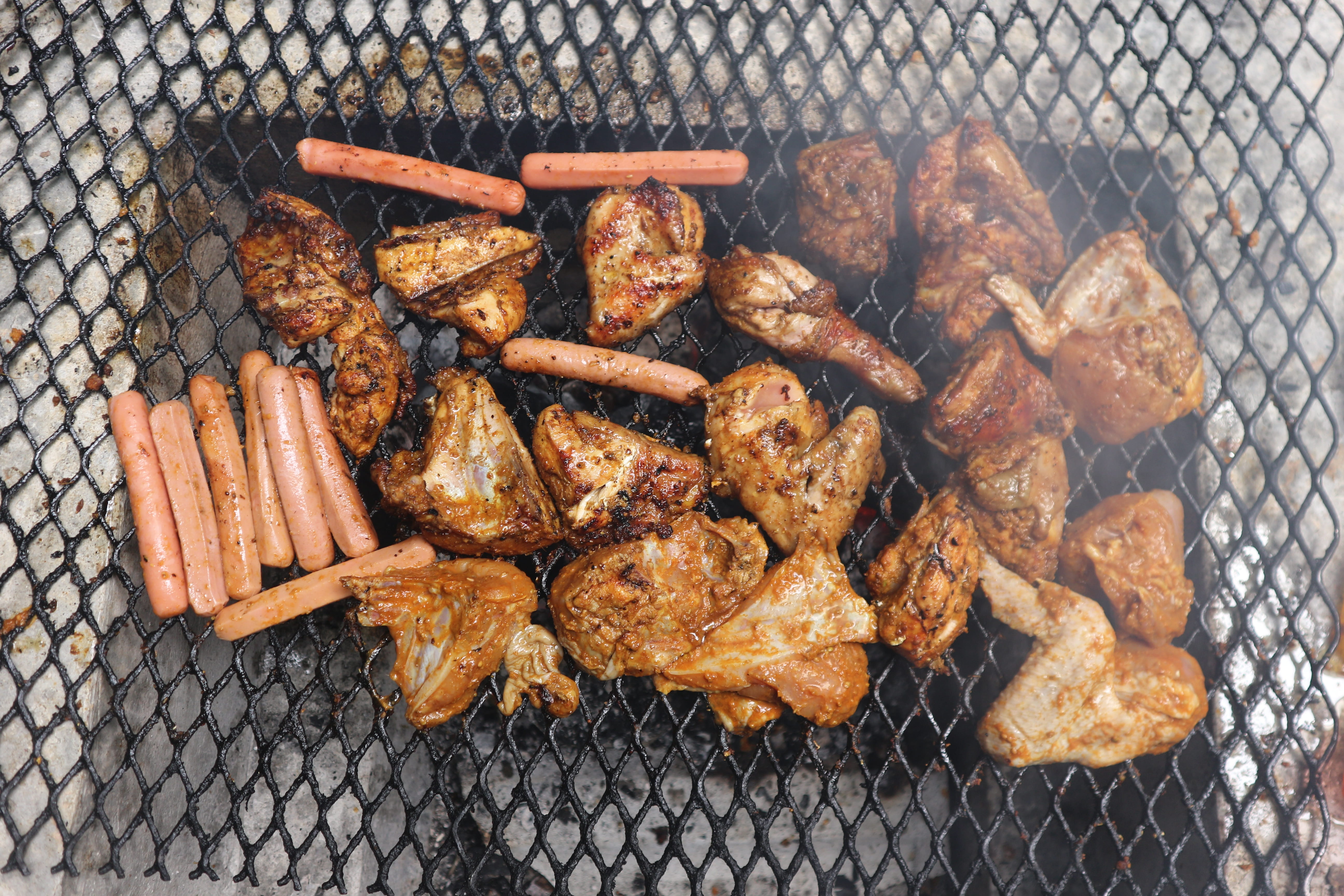 food and drink, freshness, meal, metal, no people, high angle view, grilled, close-up, 5K, day, malaysia, closeup, chicken, wellbeing, food, coal, skewer, HD Wallpaper