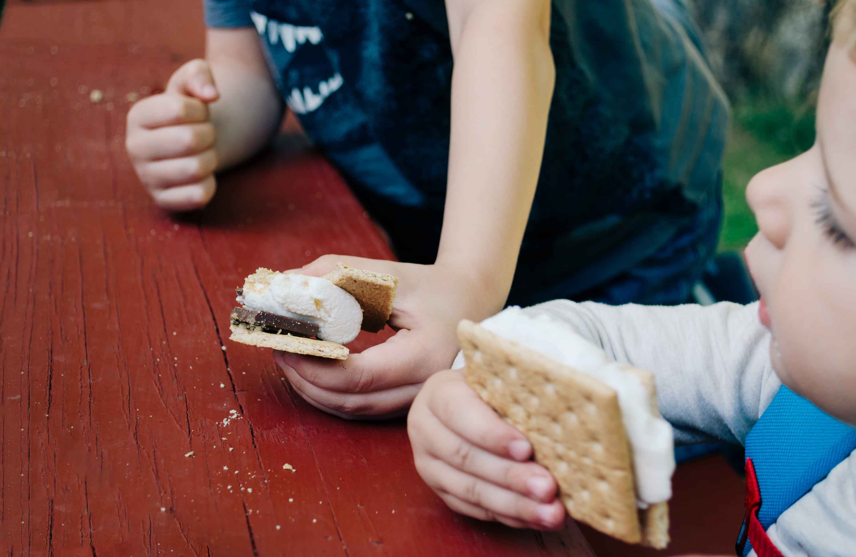 focus on foreground, temptation, bite, picnic, food and drink, human hand, midsection, child, real people, lifestyles, innocence, hand, candy, dessert, HD Wallpaper