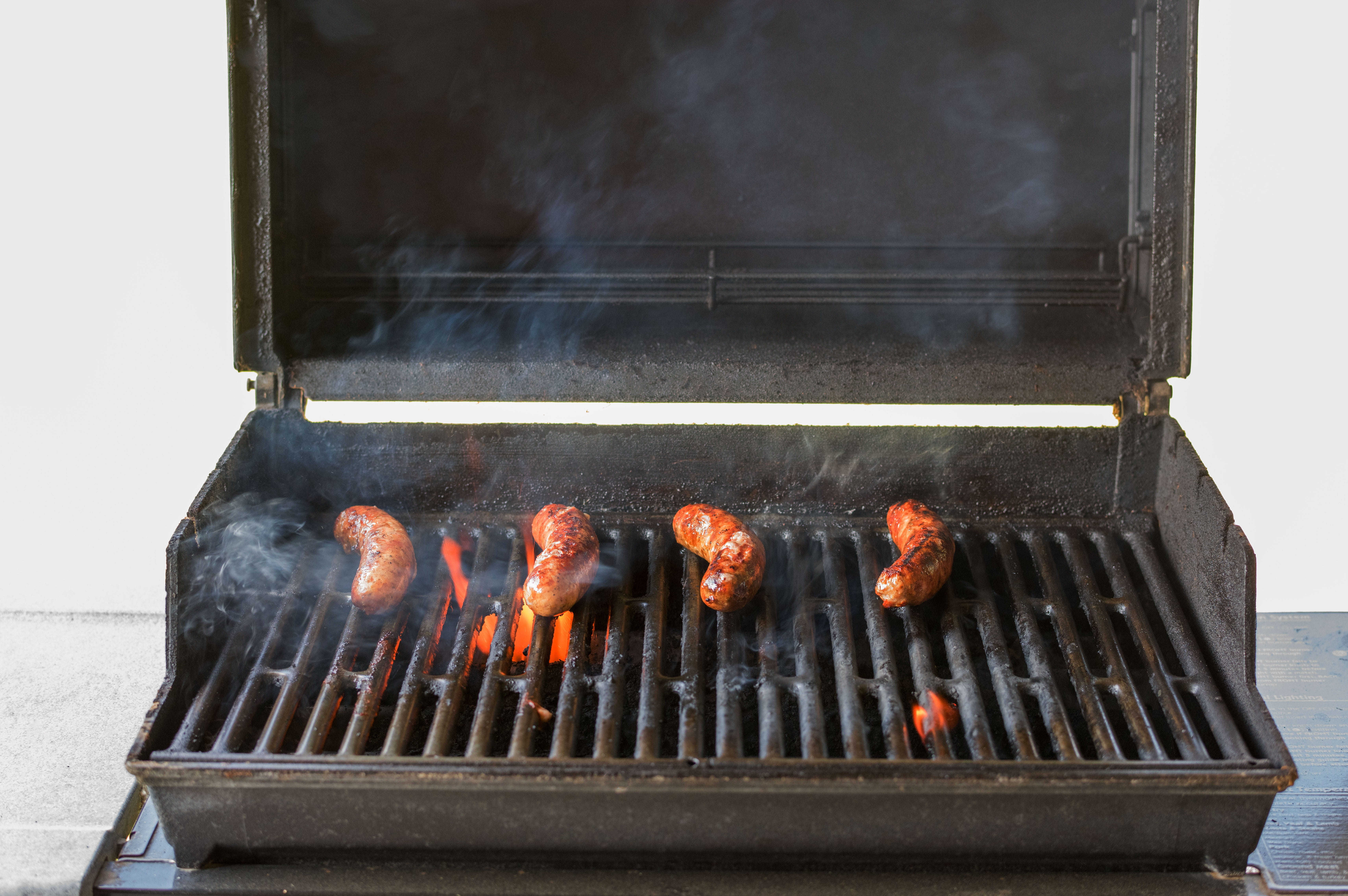 sausage, no people, preparing food, day, preparation, food, bratwurst, heat - temperature, grill, burning, smoke - physical structure, 5K, grilled, freshness, HD Wallpaper