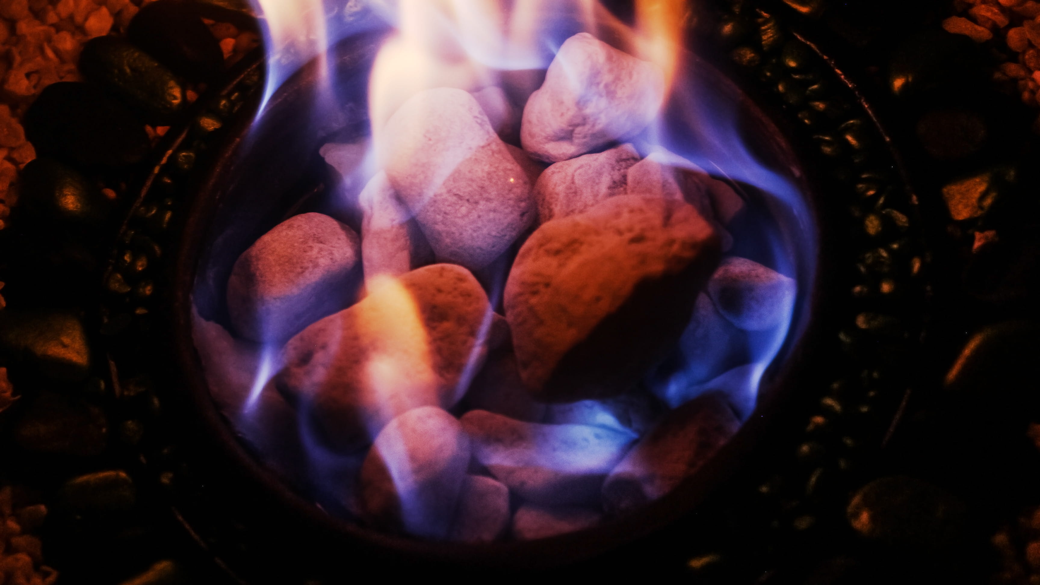 fireplace, pit, log, fire - natural phenomenon, person, night, burning, freshness, still life, food, indoors, assorted, human, crypt, container, 2K, close-up, HD Wallpaper